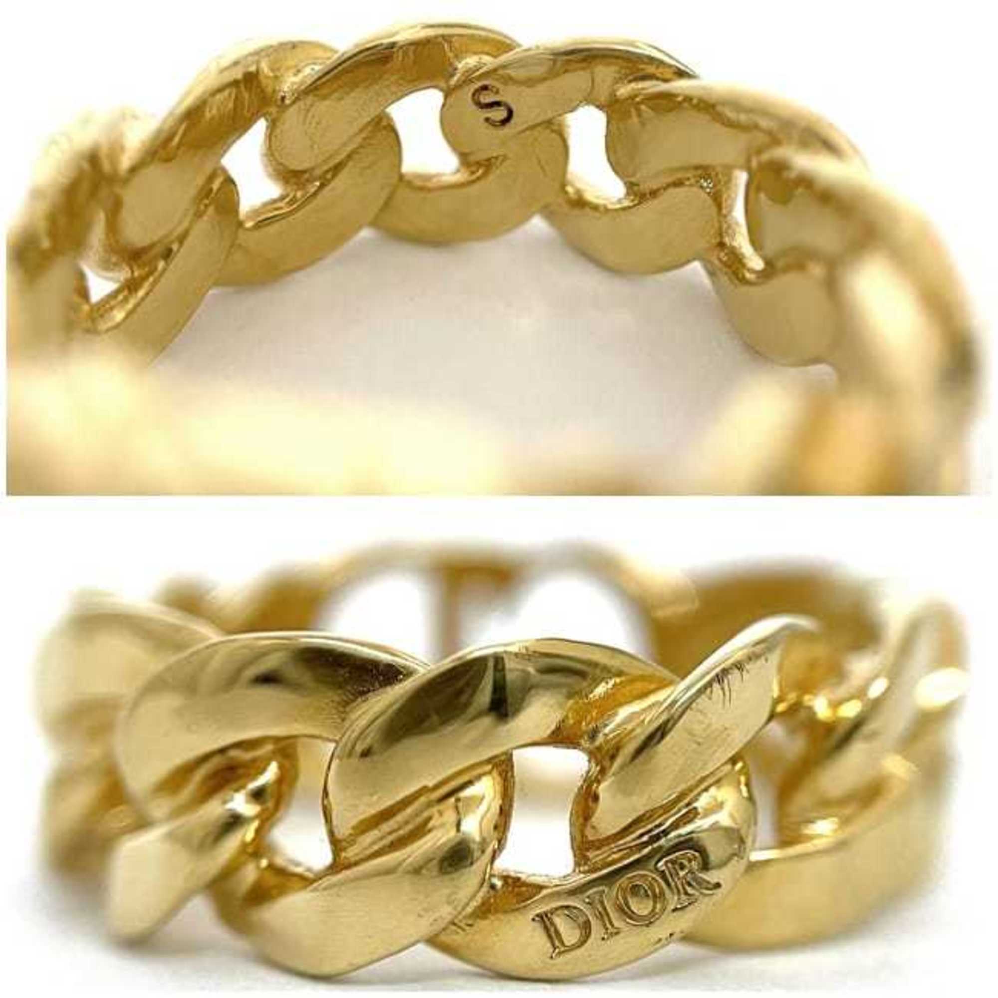 Christian Dior Gold Plating Band Ring (Pre-Owned)