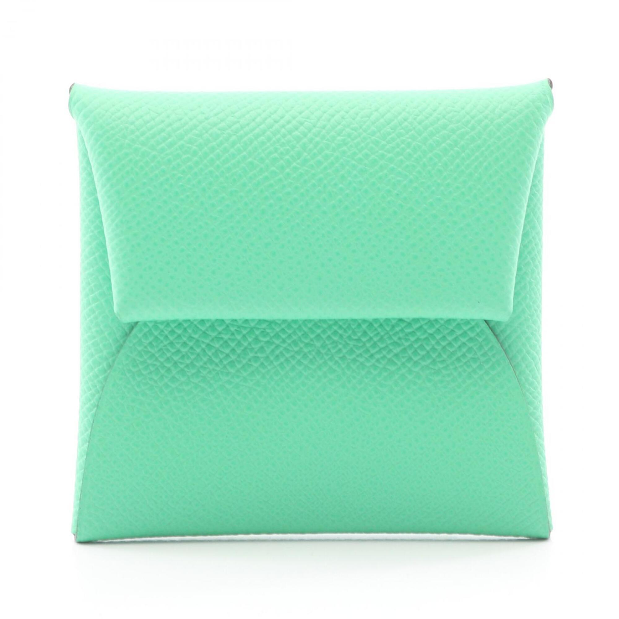 Hermes Green Leather Coin Purse/Coin Case (Pre-Owned)