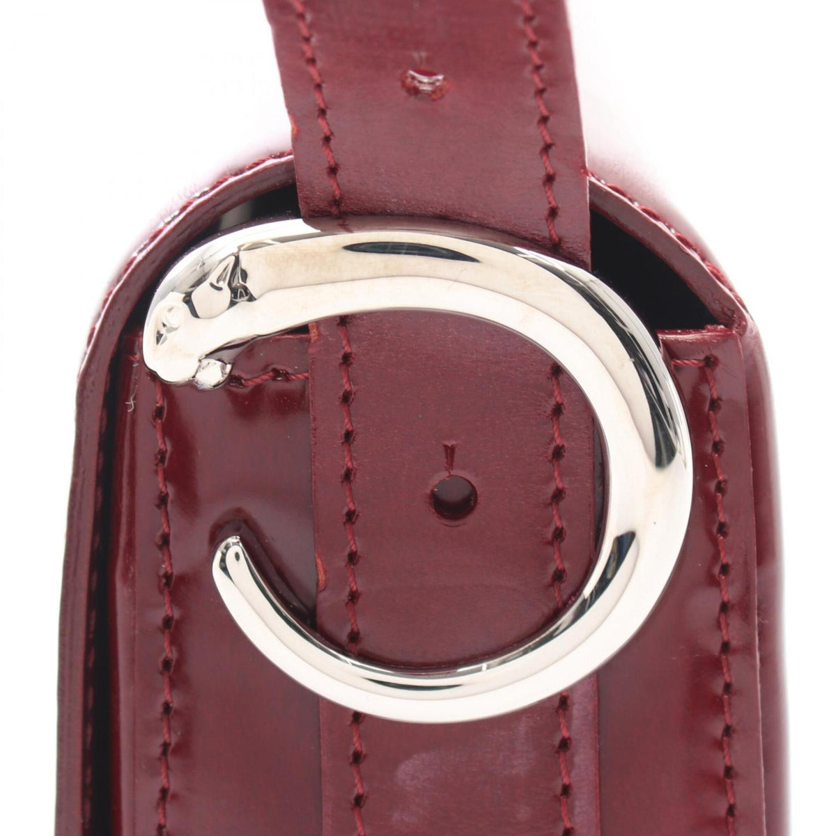Cartier Panthère Bordeaux Leather Shoulder Bag (Pre-Owned)