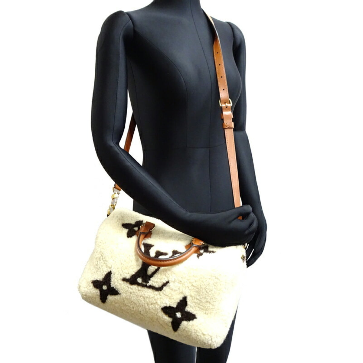 Louis Vuitton Brown White Monogram Handbag (Pre-Owned)