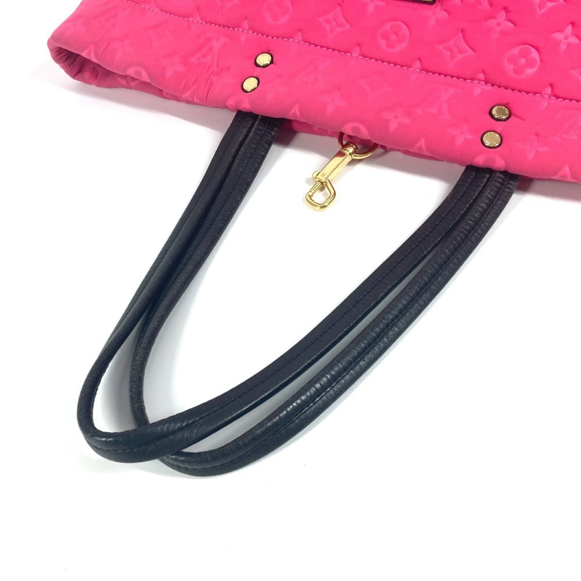 Louis Vuitton Black Pink Microfiber Shoulder Bag Tote Bag (Pre-Owned)