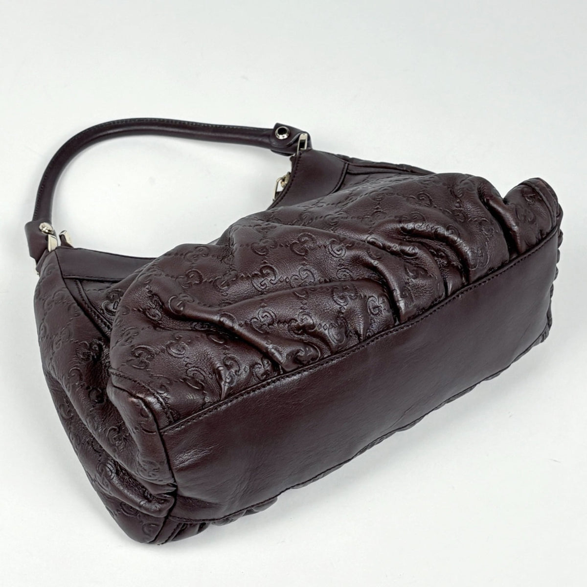 Gucci Dark Brown Leather Shoulder Bag (Pre-Owned)