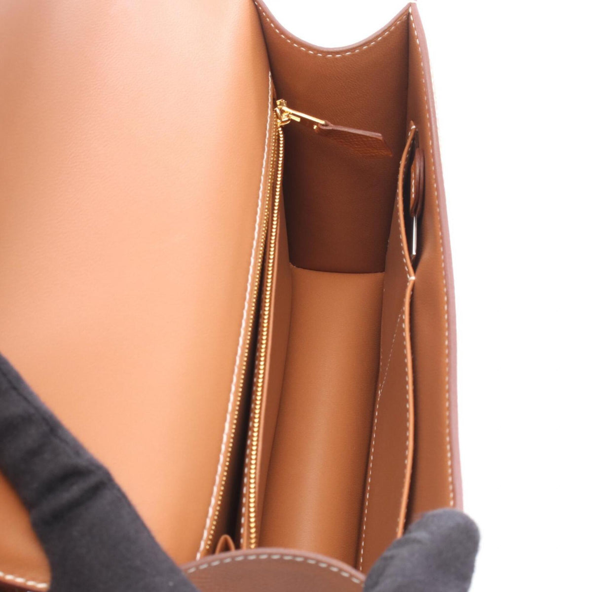 Hermes Brown Epsom Leather Handbag Shoulder Bag (Pre-Owned)