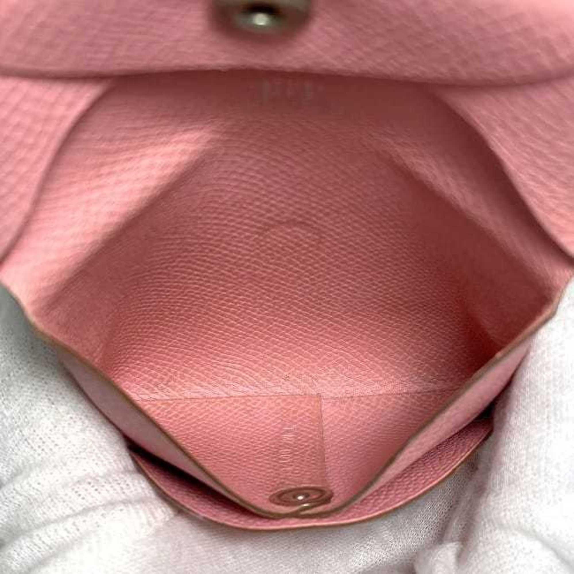 Hermes Pink Leather Togo Leather Coin Purse/Coin Case (Pre-Owned)