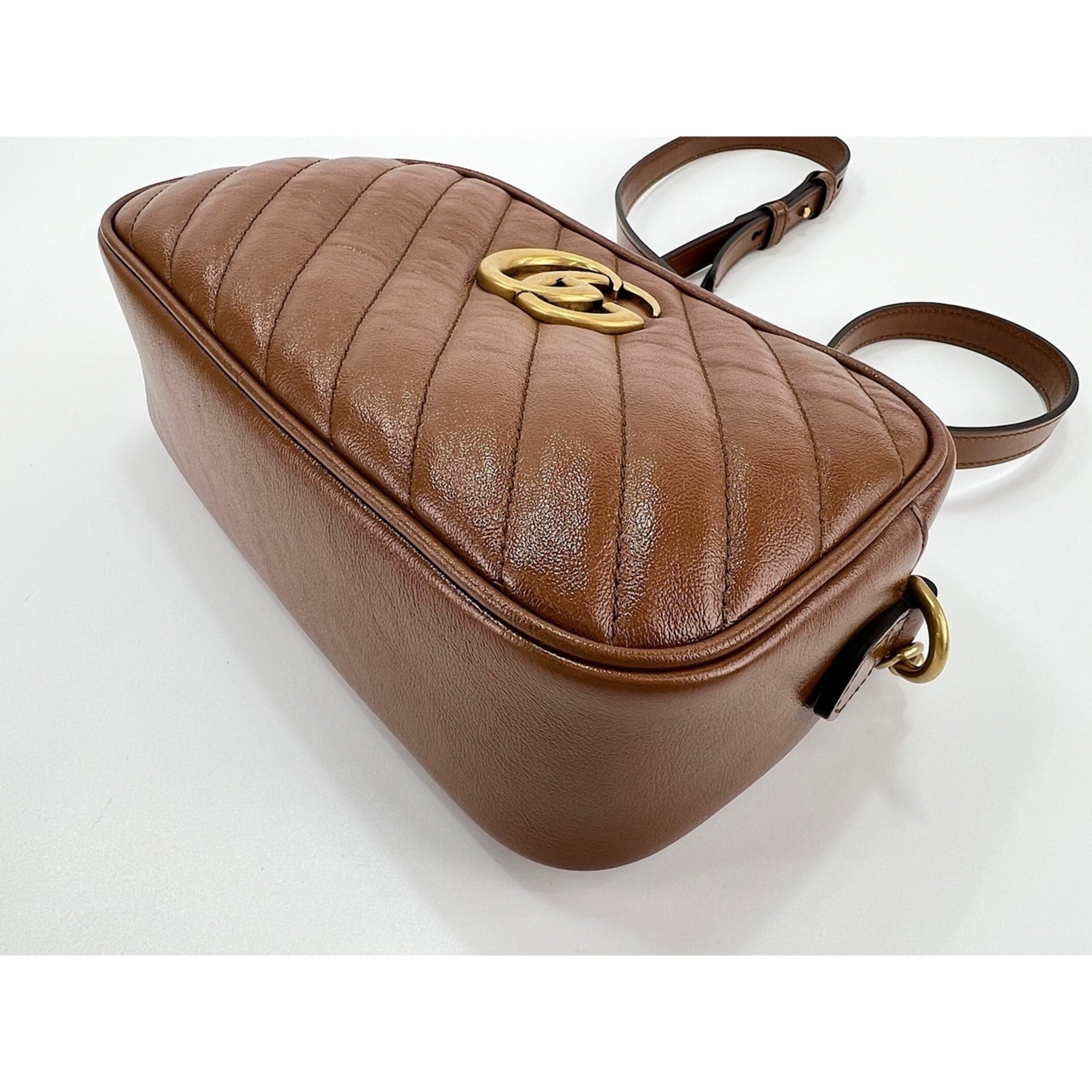 Gucci Brown Leather Shoulder Bag (Pre-Owned)