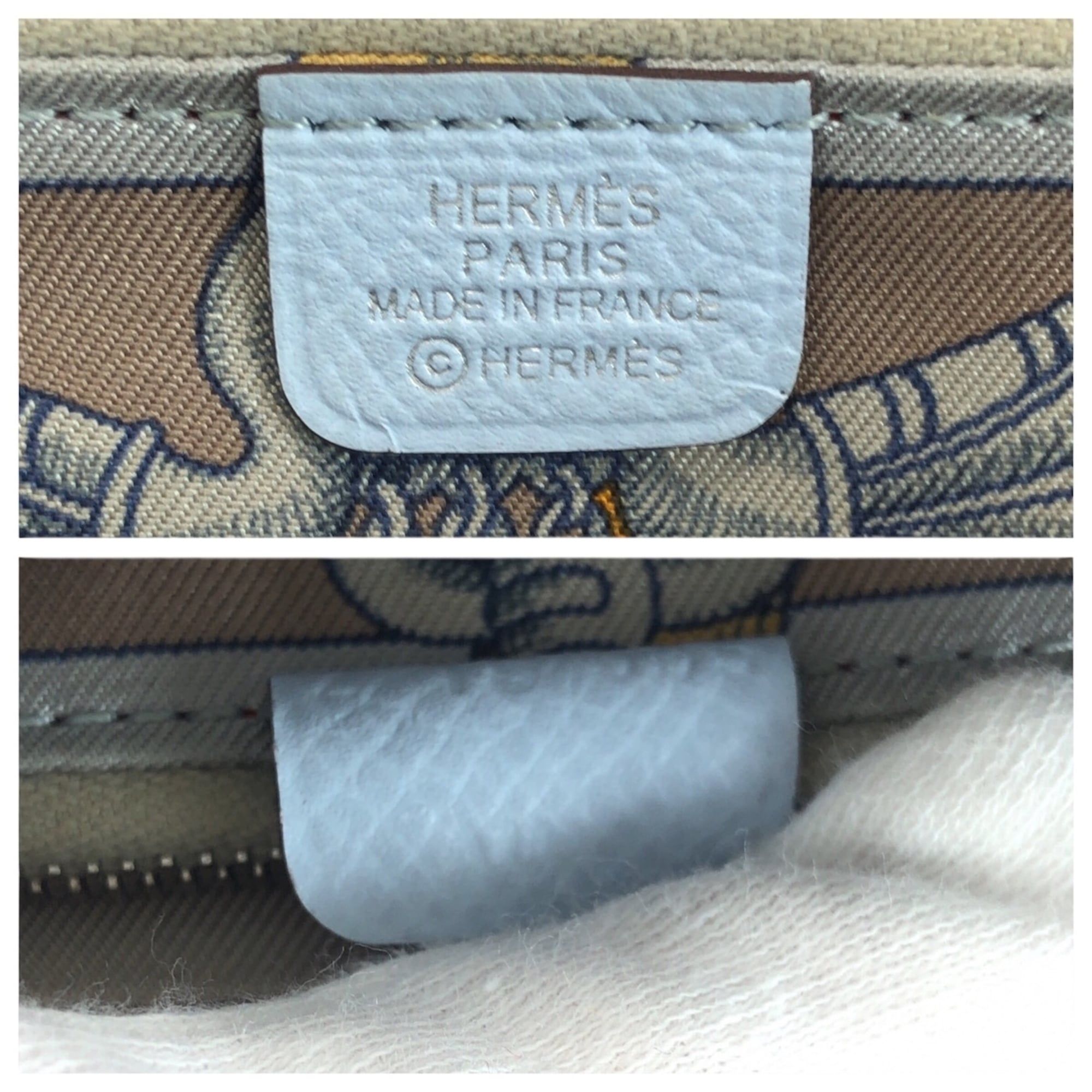 Hermes Light Blue Silk Epsom Leather Long Wallet (Bi-Fold) (Pre-Owned)