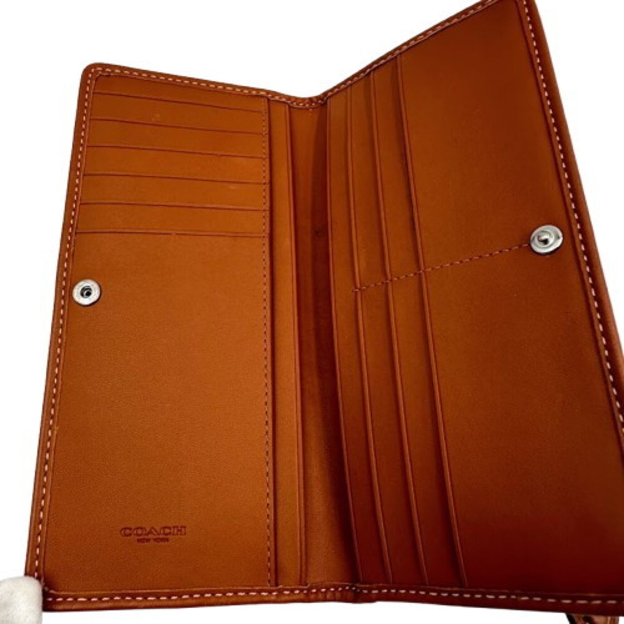 Coach Brown Jacquard Long Wallet (Bi-Fold) (Pre-Owned)