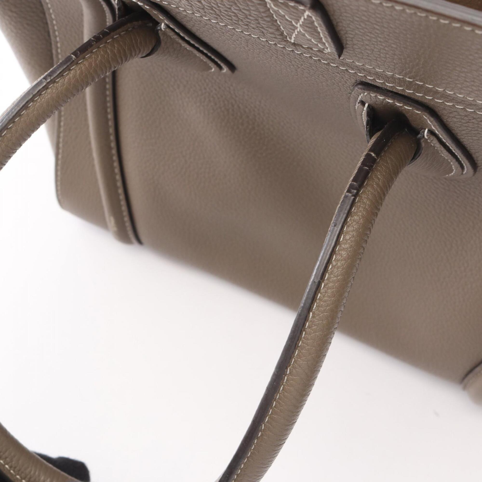 Celine Beige Leather Handbag Tote Bag (Pre-Owned)