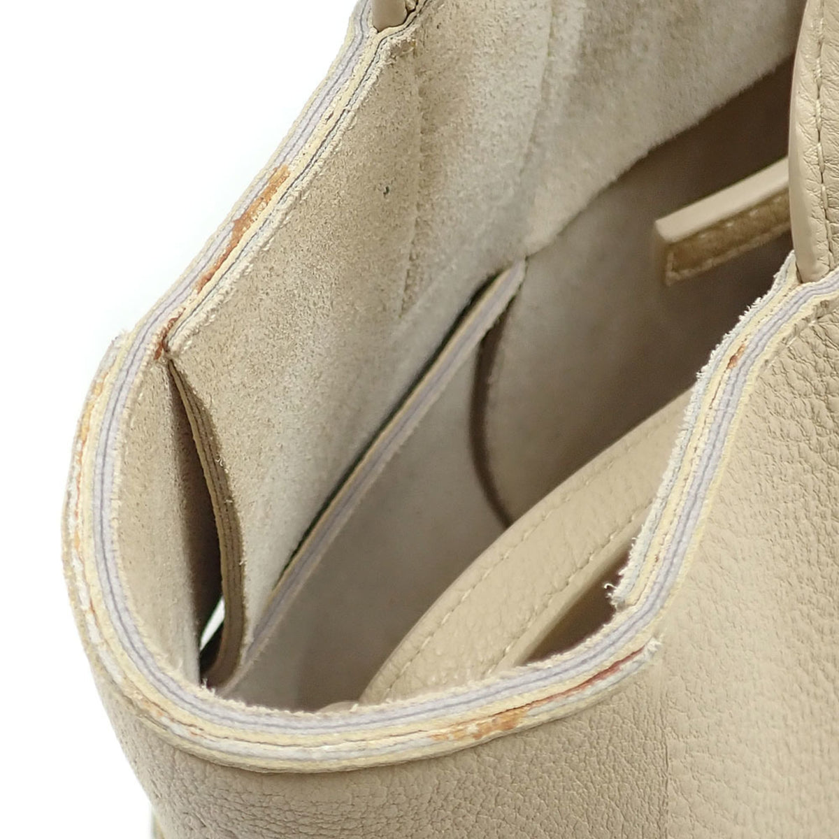 Bottega Veneta Beige Leather Handbag Pouch (Pre-Owned)