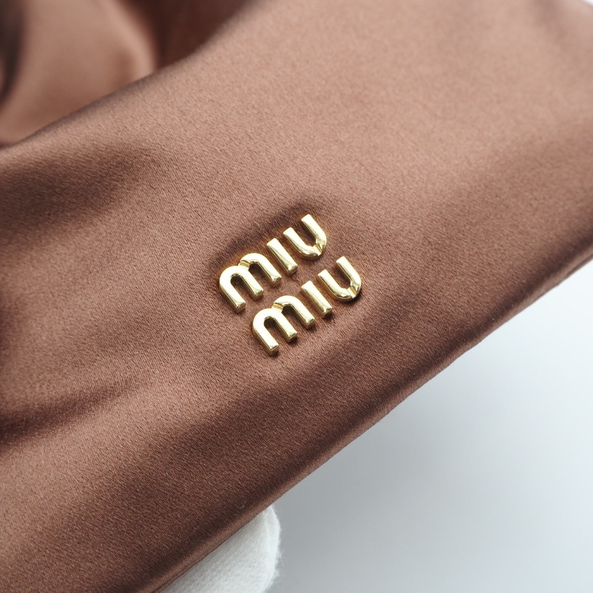 Miu Miu Brown Satin Pouch (Pre-Owned)