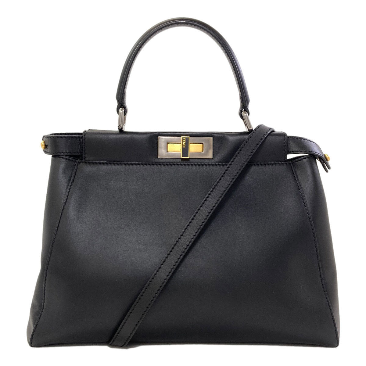 Fendi Black Leather Tote Bag (Pre-Owned)