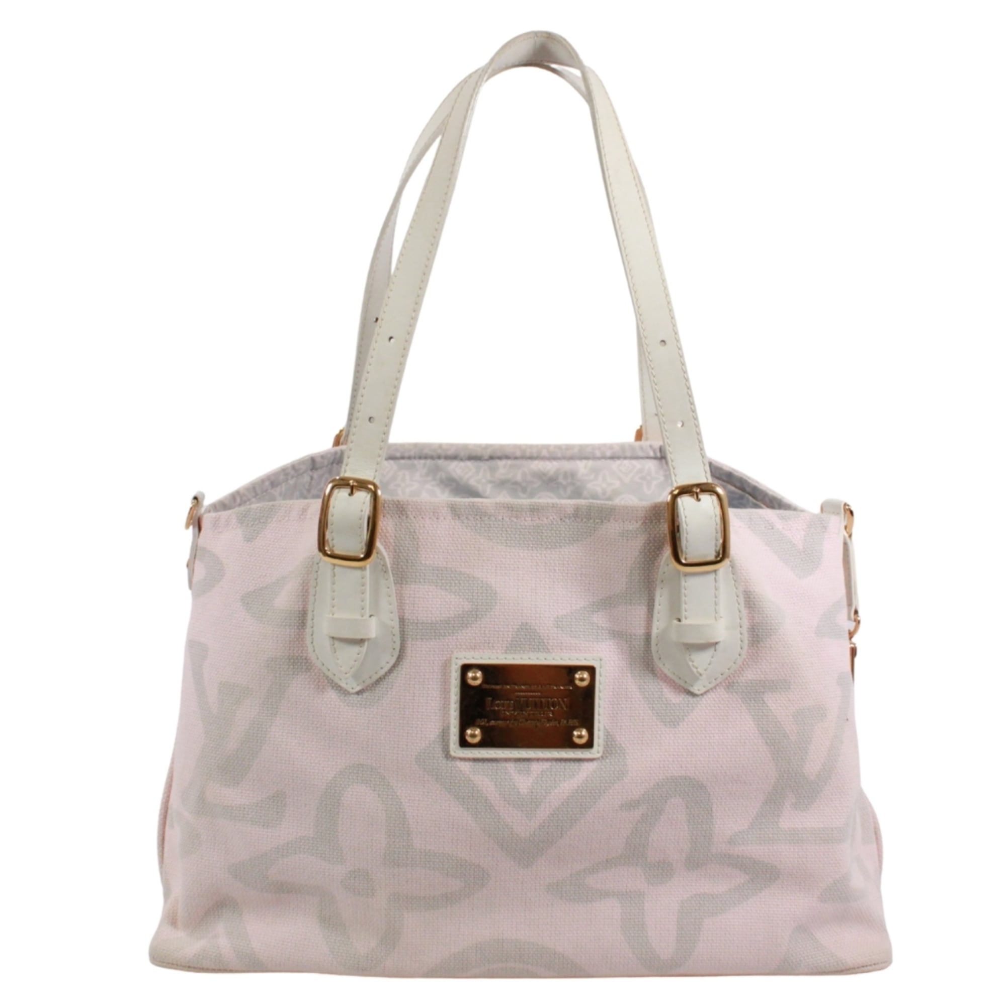 Louis Vuitton Pink Canvas Leather Tote Bag (Pre-Owned)