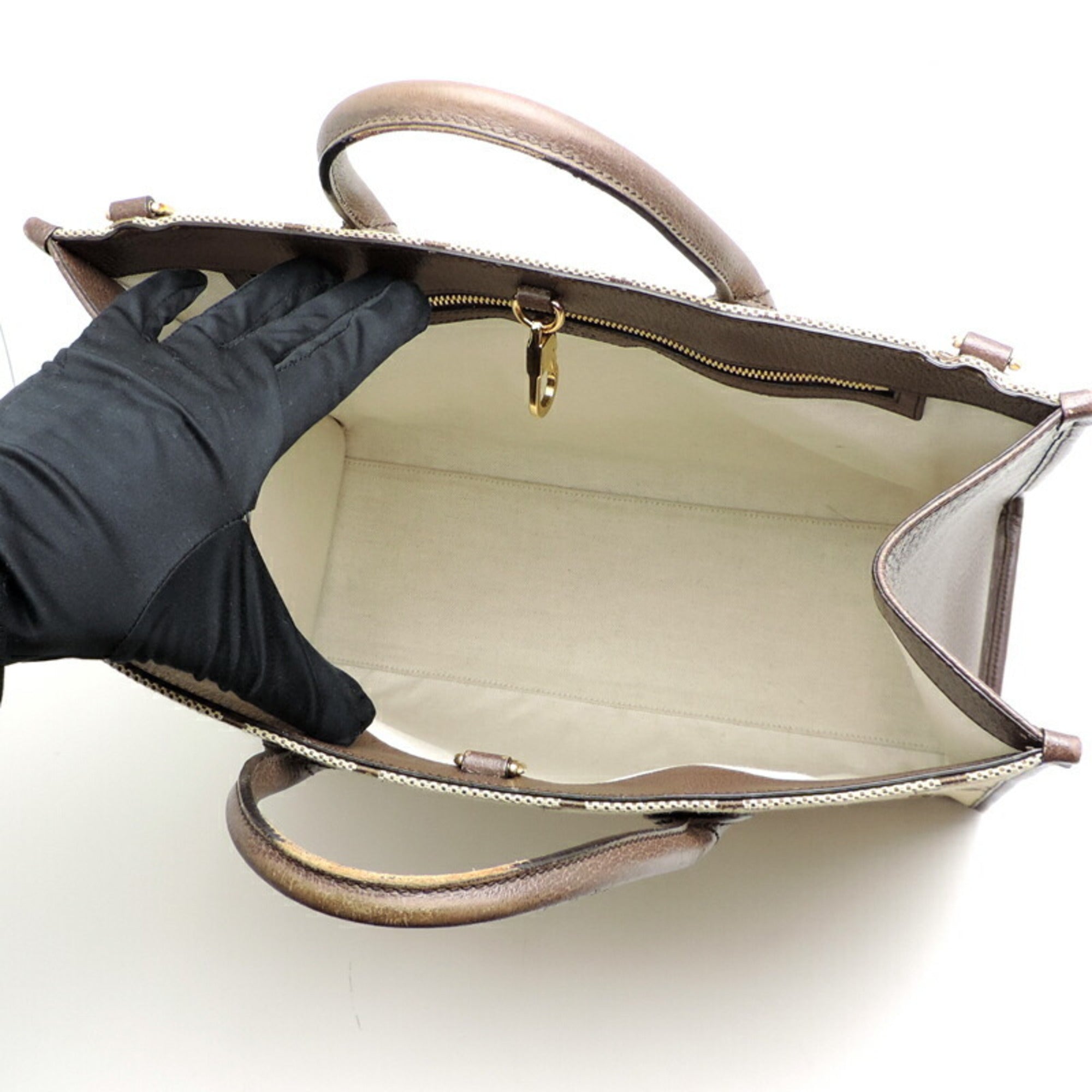 Gucci Beige Leather Tote Bag (Pre-Owned)