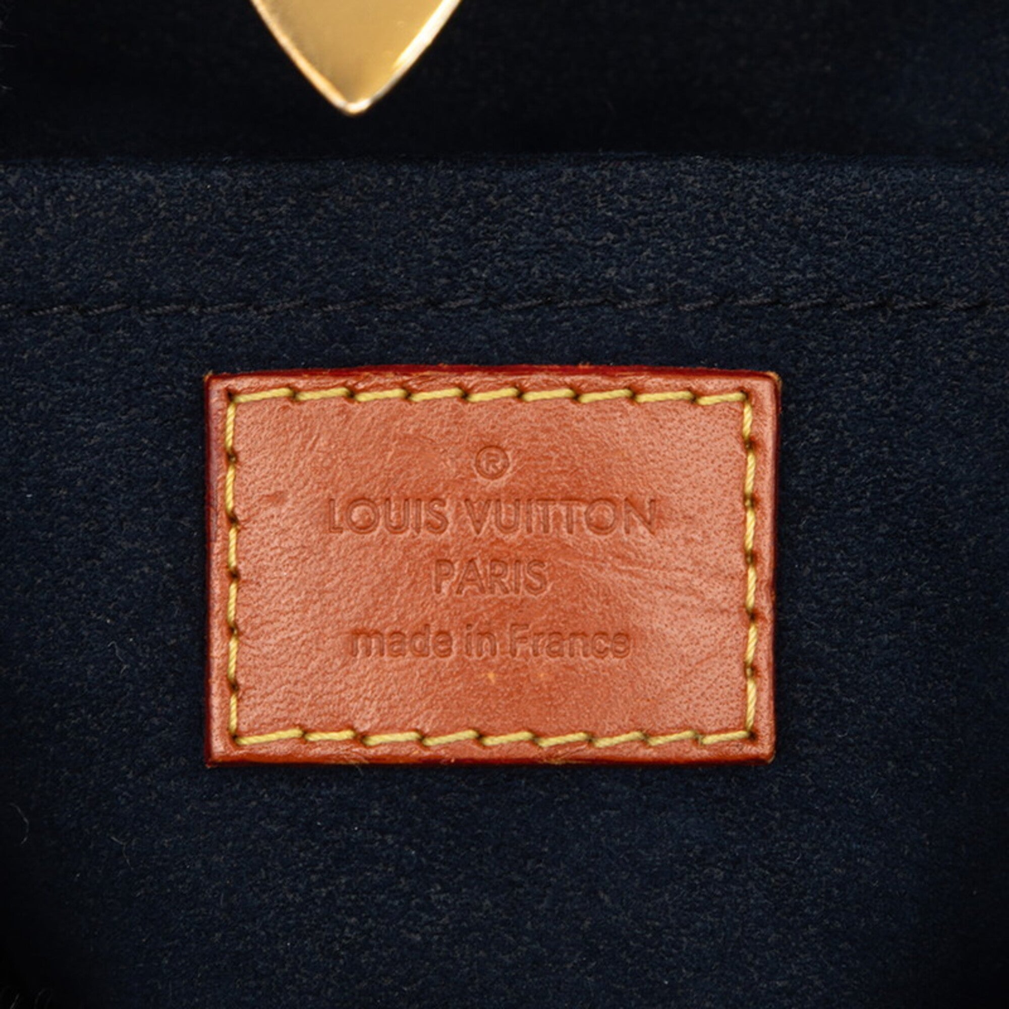 Louis Vuitton Brown Navy Leather Pvc Handbag Shoulder Bag (Pre-Owned)