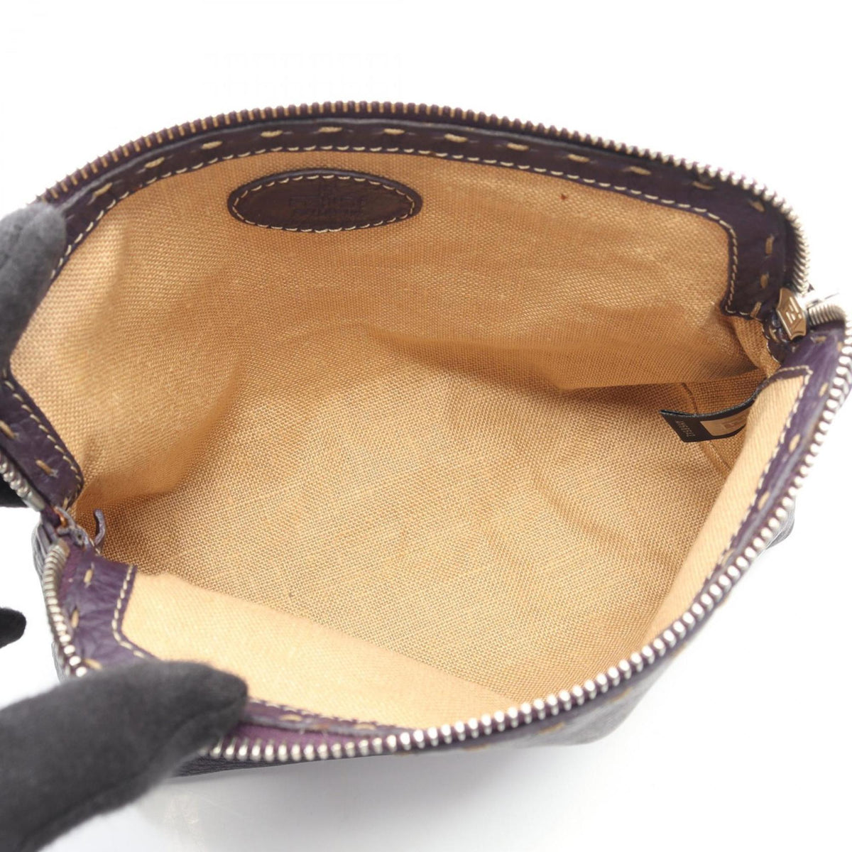 Fendi Purple Leather Pouch (Pre-Owned)