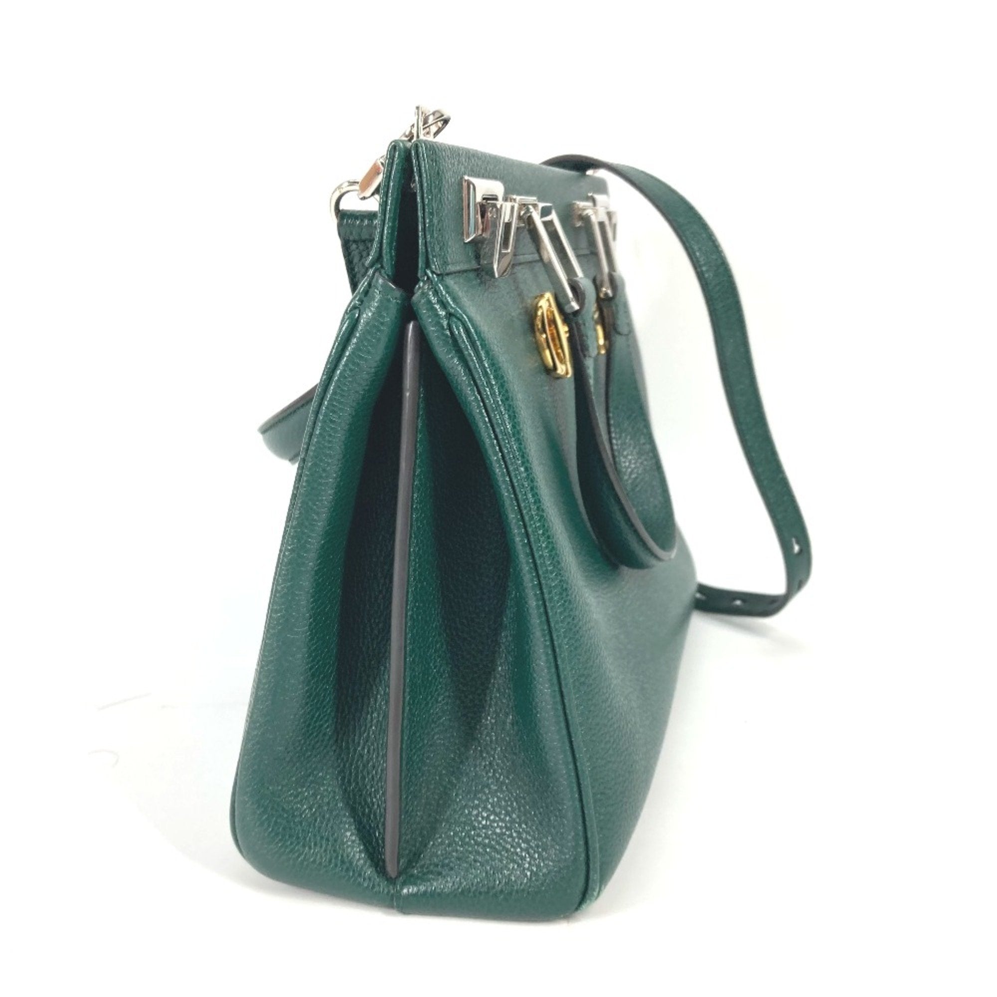 Gucci Green Leather Handbag (Pre-Owned)