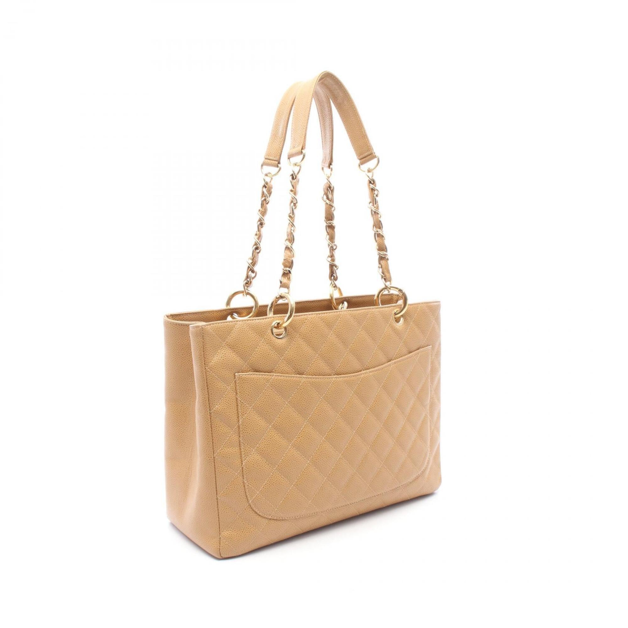 Chanel Brown Grained Calfskin Handbag Tote Bag (Pre-Owned)