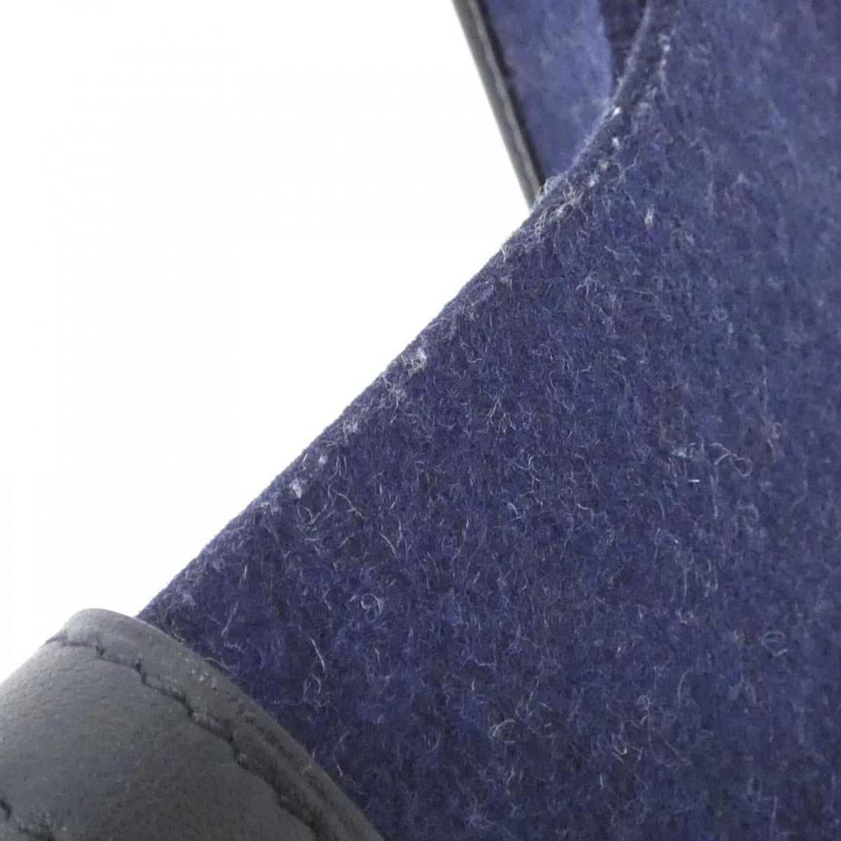 Hermes Black Blue Nuit Felt Swift Leather Shoulder Bag (Pre-Owned)