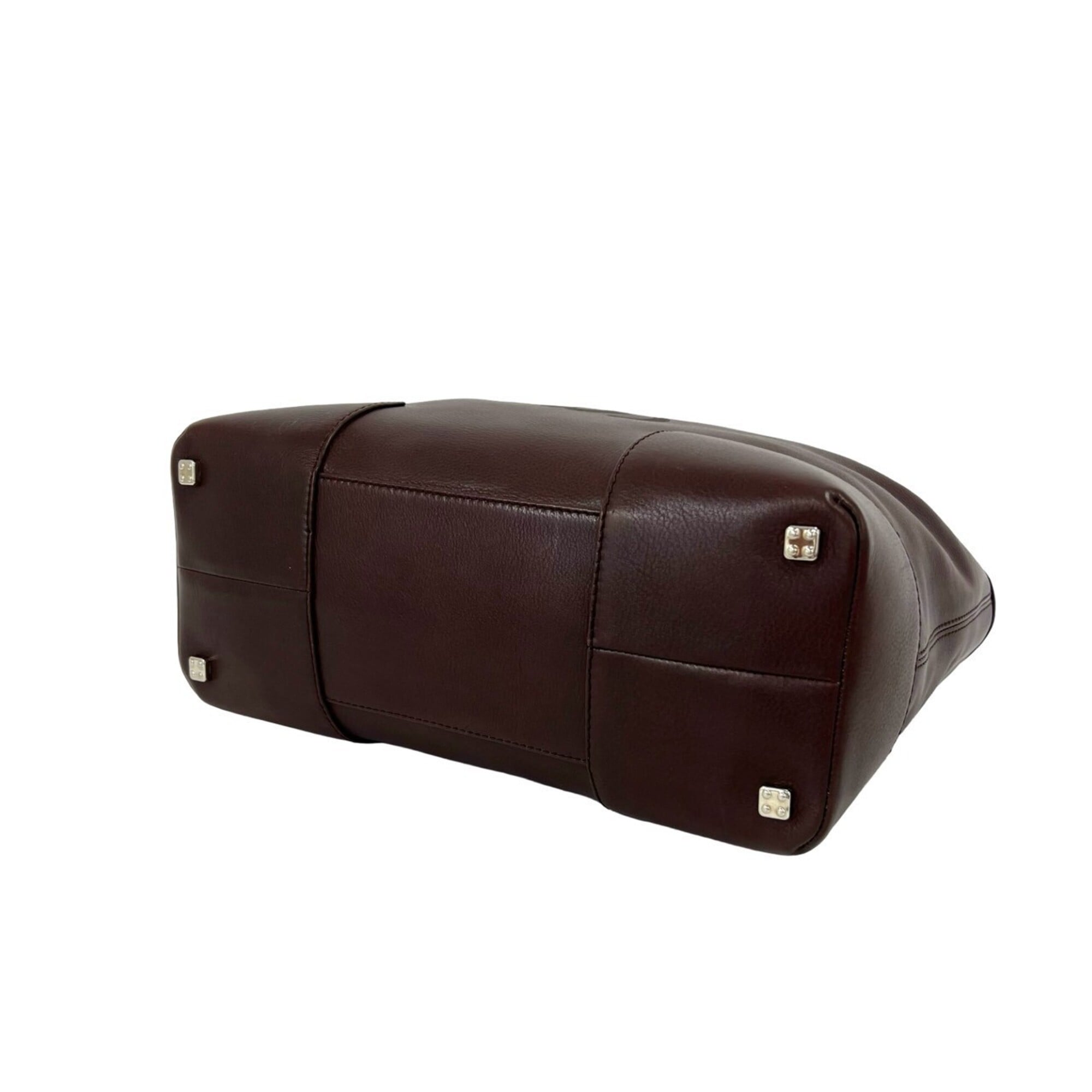 Loewe Brown Leather Boston Bag Handbag Tote Bag (Pre-Owned)