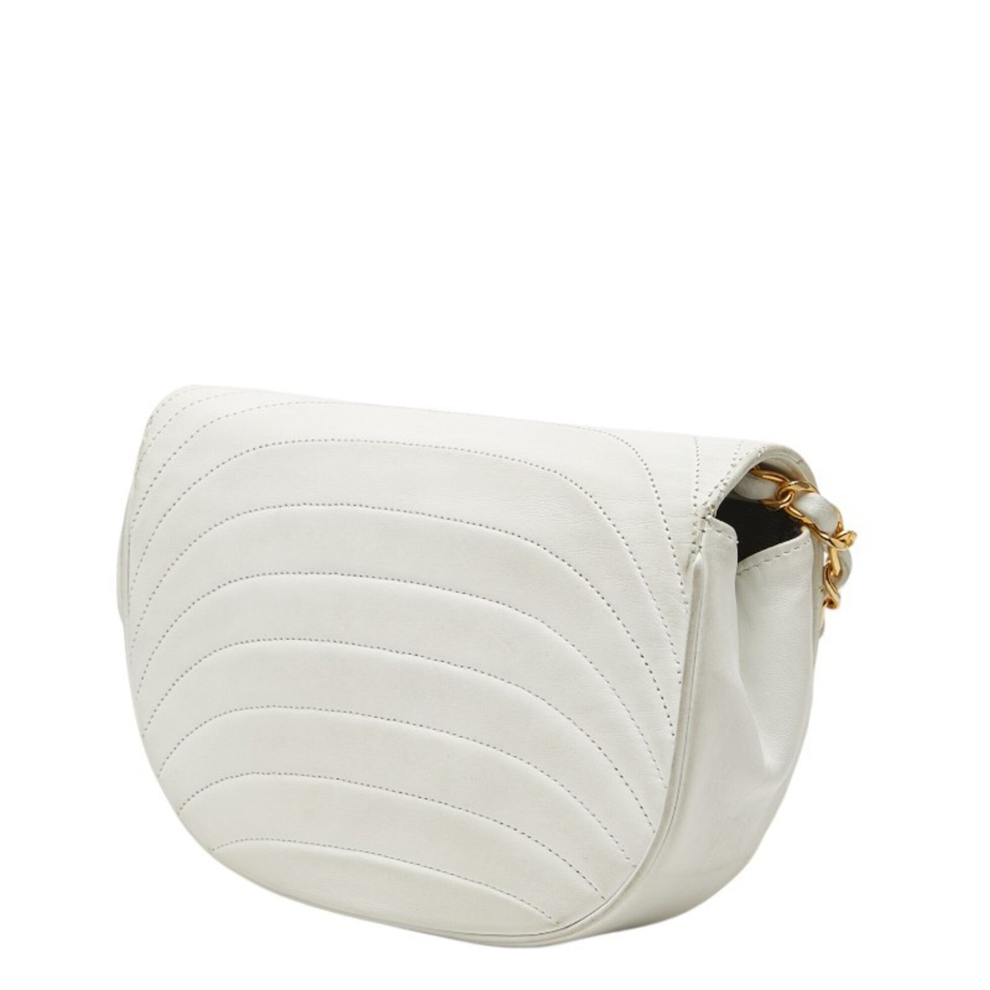 Chanel White Leather Shoulder Bag (Pre-Owned)