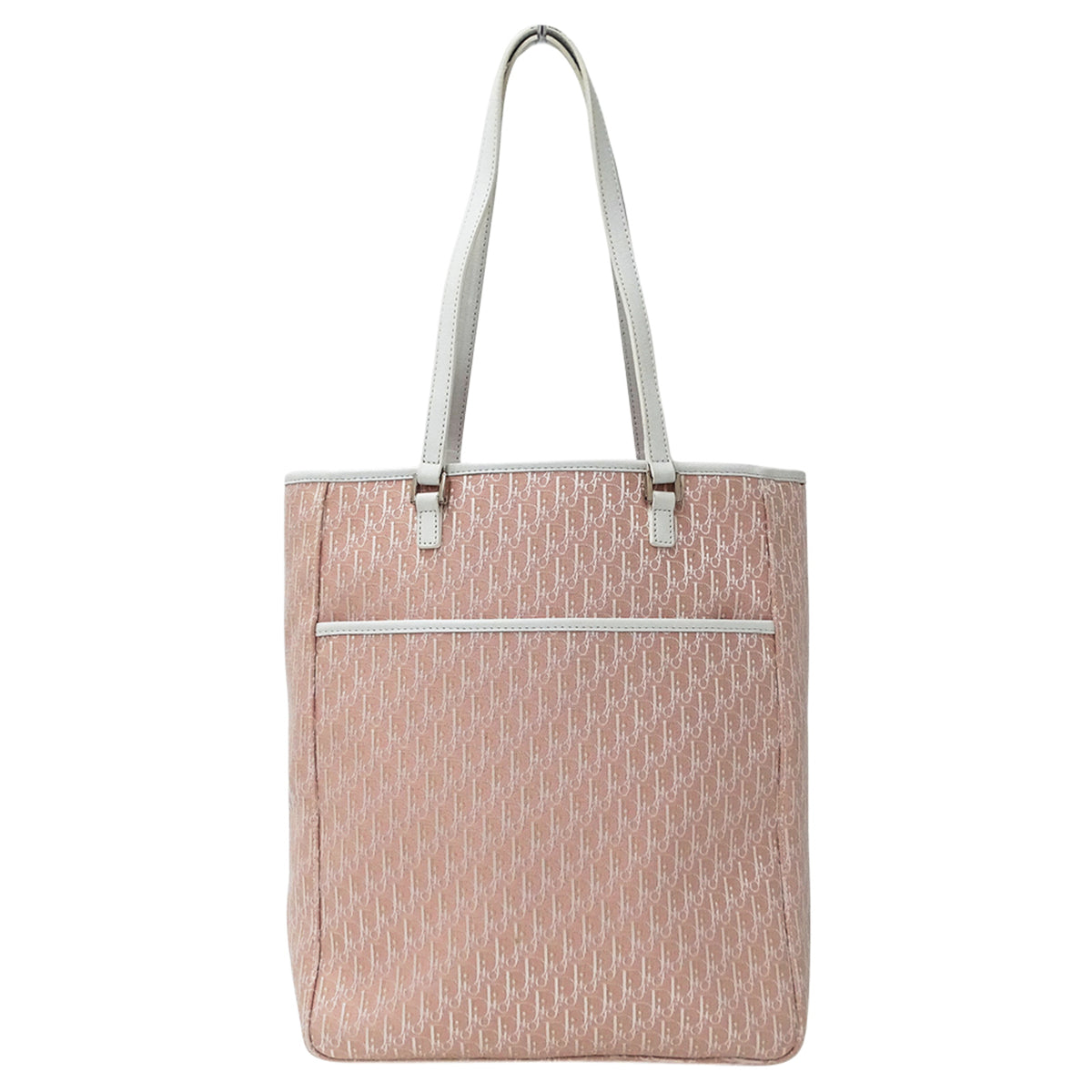 Christian Dior Pink White Canvas Handbag Tote Bag (Pre-Owned)