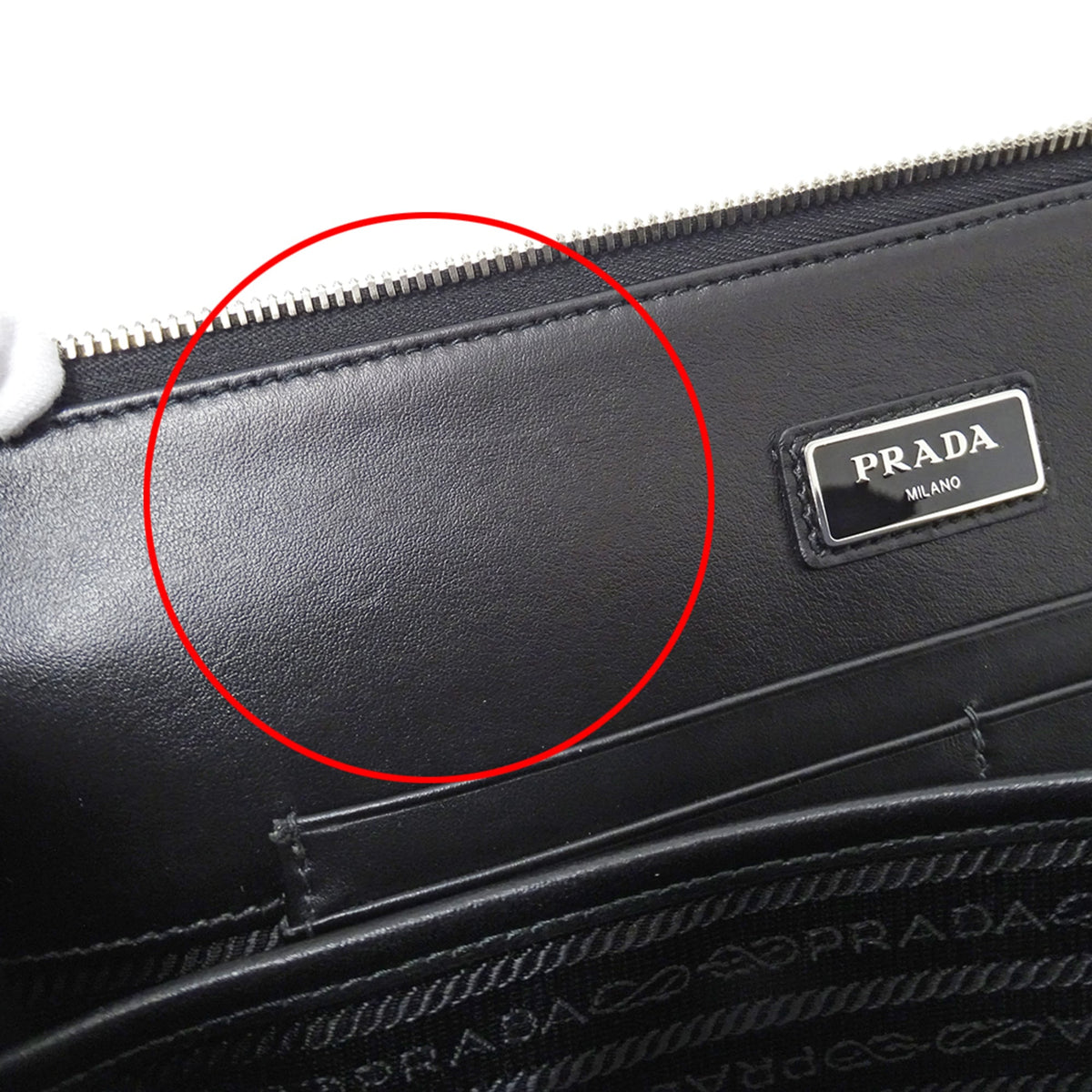 Prada Black Saffiano Triangle Clutch Bag (Pre-Owned)