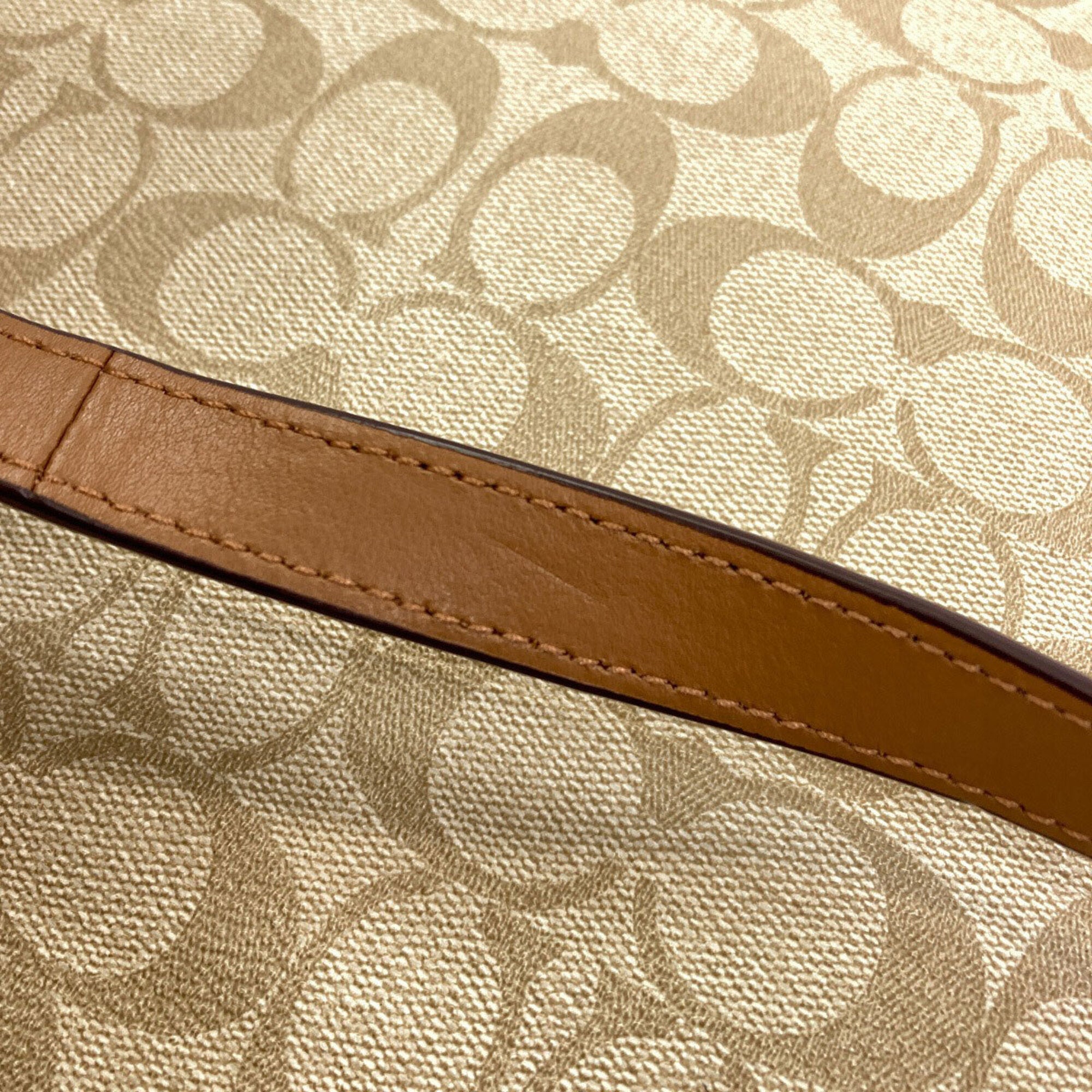 Coach Beige Pvc Shoulder Bag (Pre-Owned)