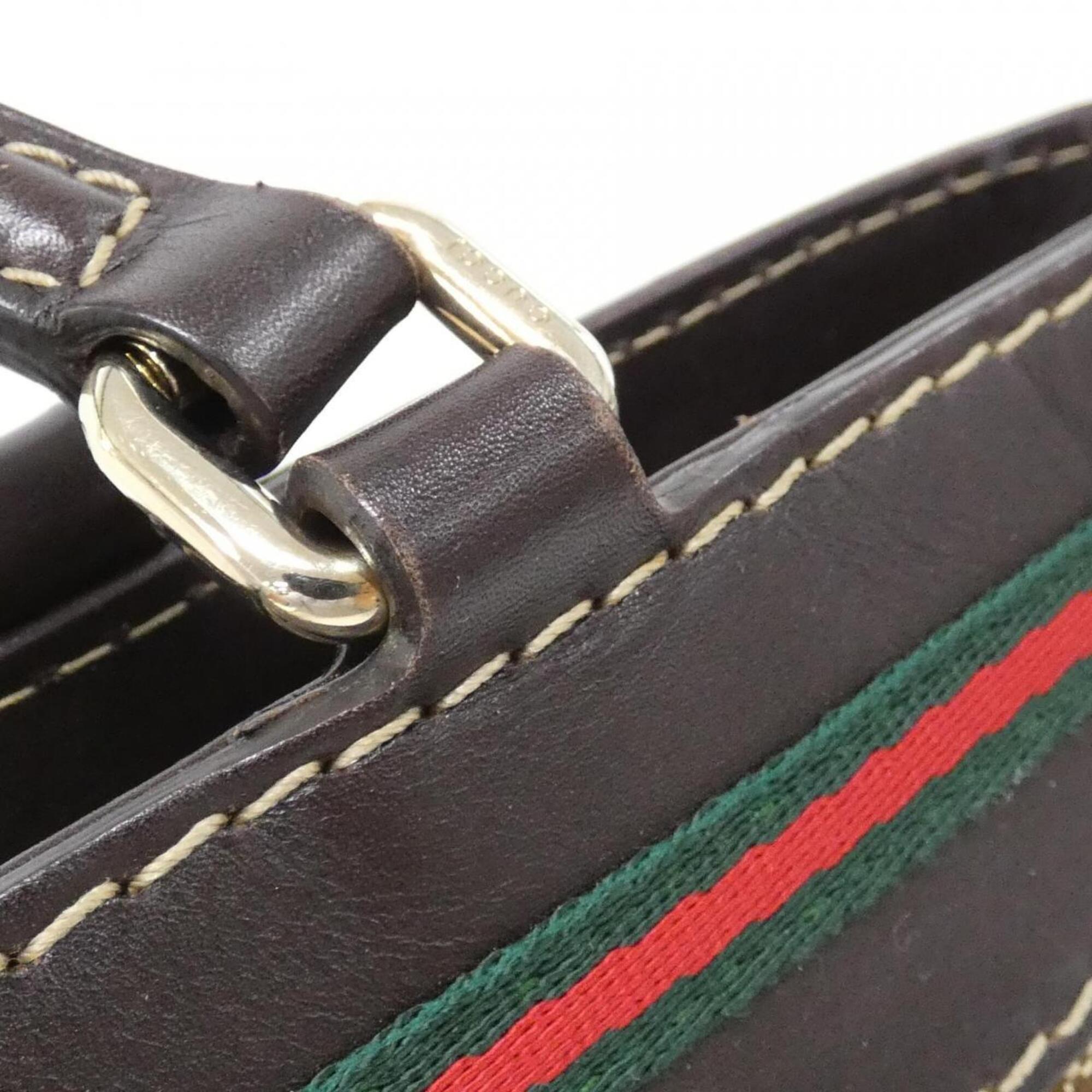Gucci Beige Brown Gg Canvas Handbag (Pre-Owned)