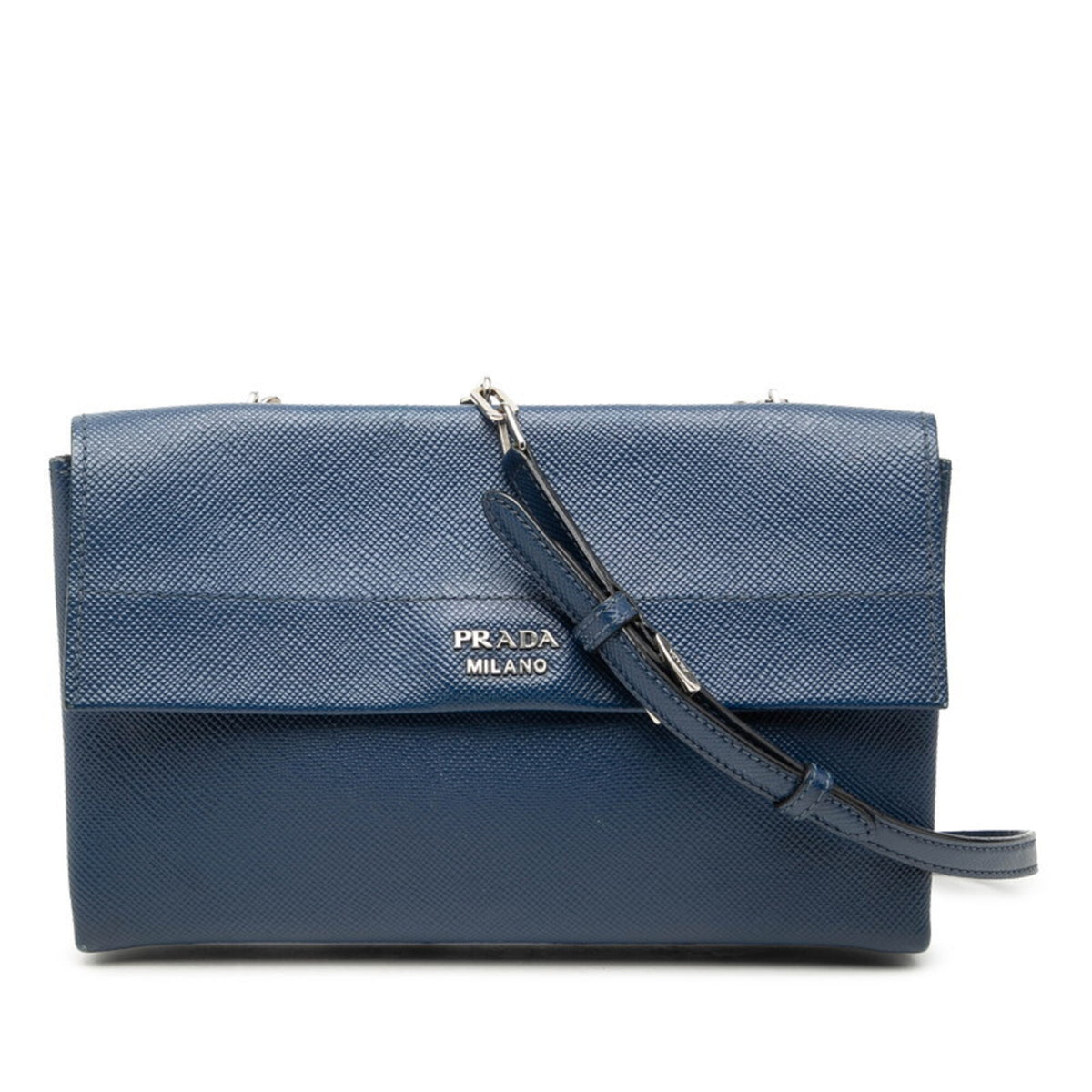 Prada Navy Leather Shoulder Bag (Pre-Owned)