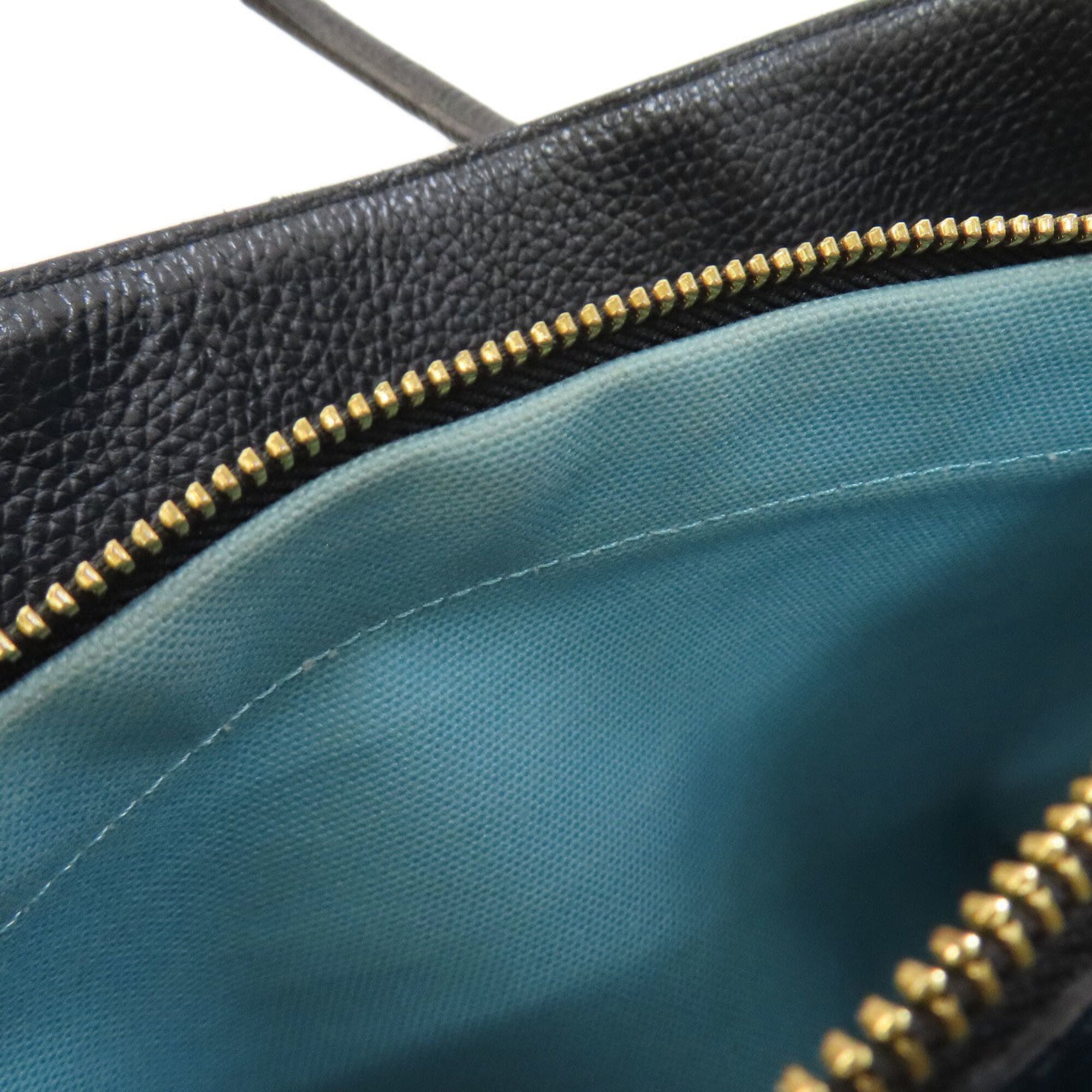 A.D.M.J Black Leather Handbag (Pre-Owned)