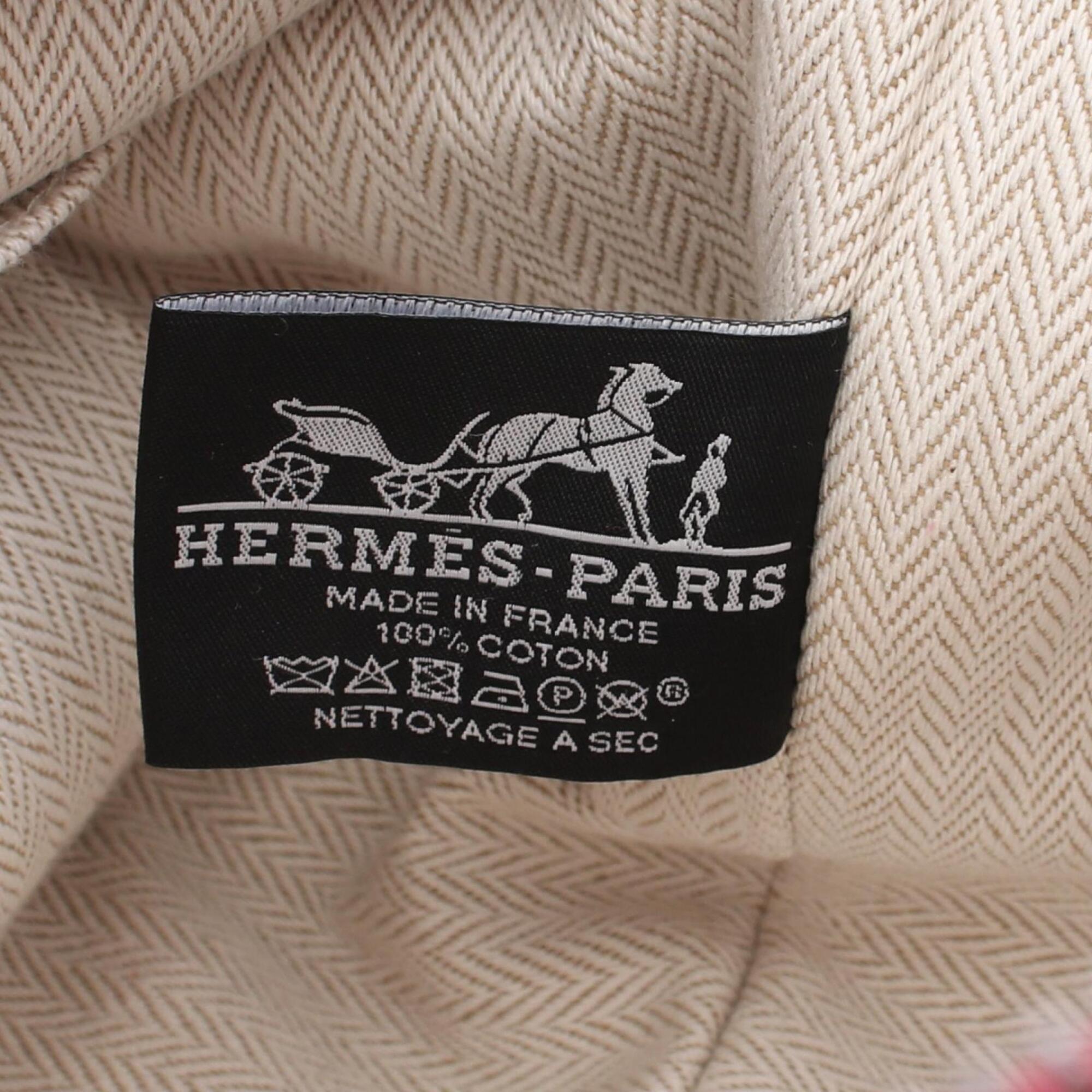 Hermes Bordeaux Orange Pink Canvas Handbag (Pre-Owned)