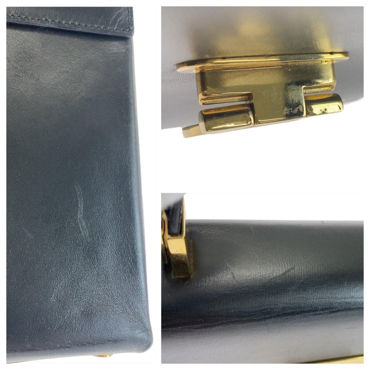 Salvatore Ferragamo Black Leather Handbag Shoulder Bag (Pre-Owned)