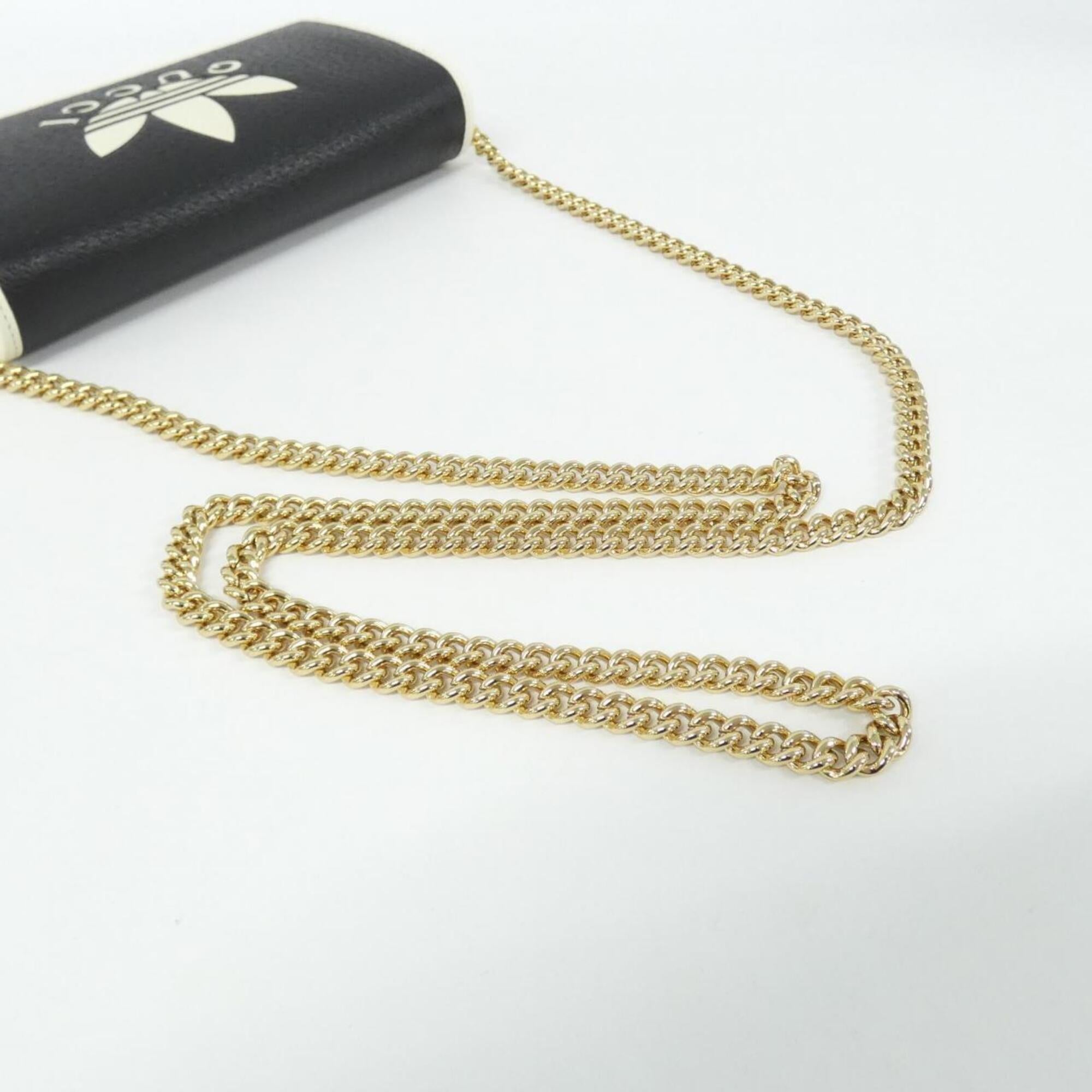 Gucci Black White Leather Chain/Shoulder Wallet (Pre-Owned)