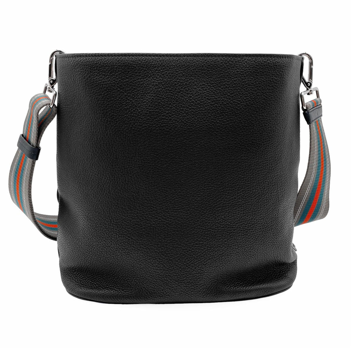 Prada Black Gray Leather Shoulder Bag (Pre-Owned)