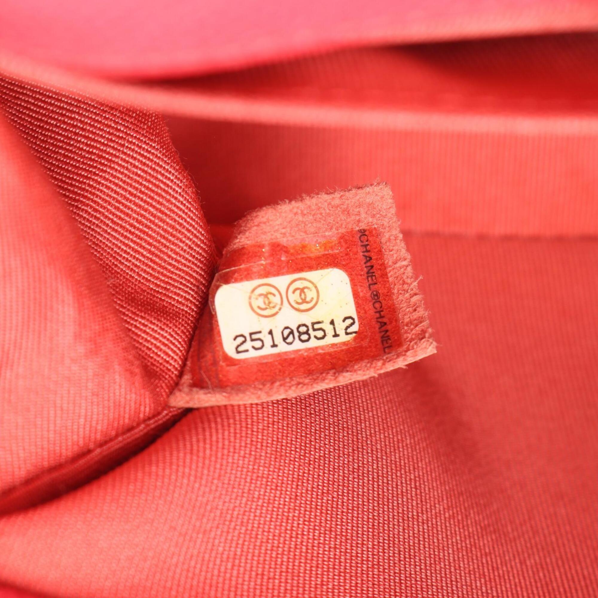 Chanel Red Color Grained Calfskin Handbag Shoulder Bag (Pre-Owned)