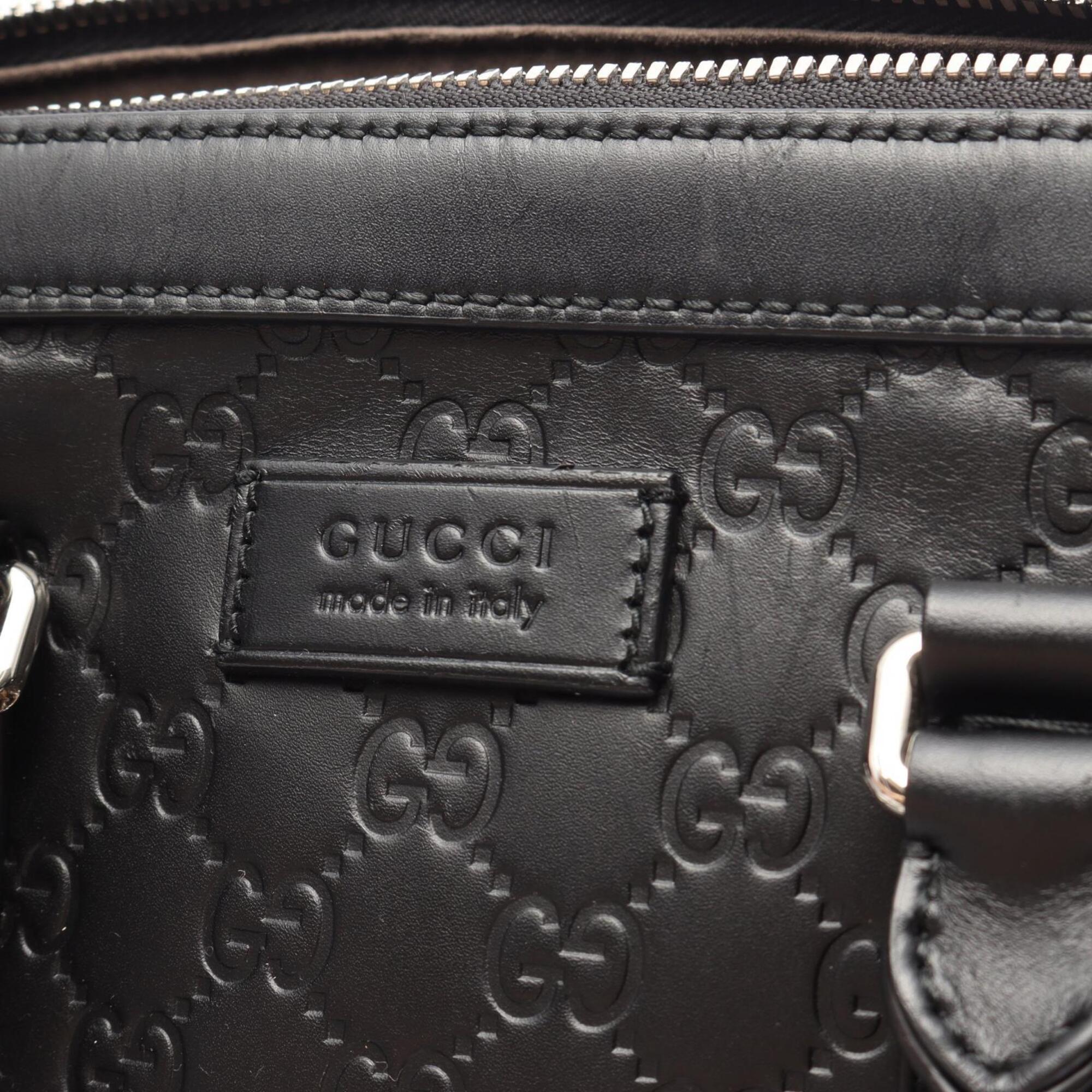 Gucci Black Leather Briefcase Handbag (Pre-Owned)
