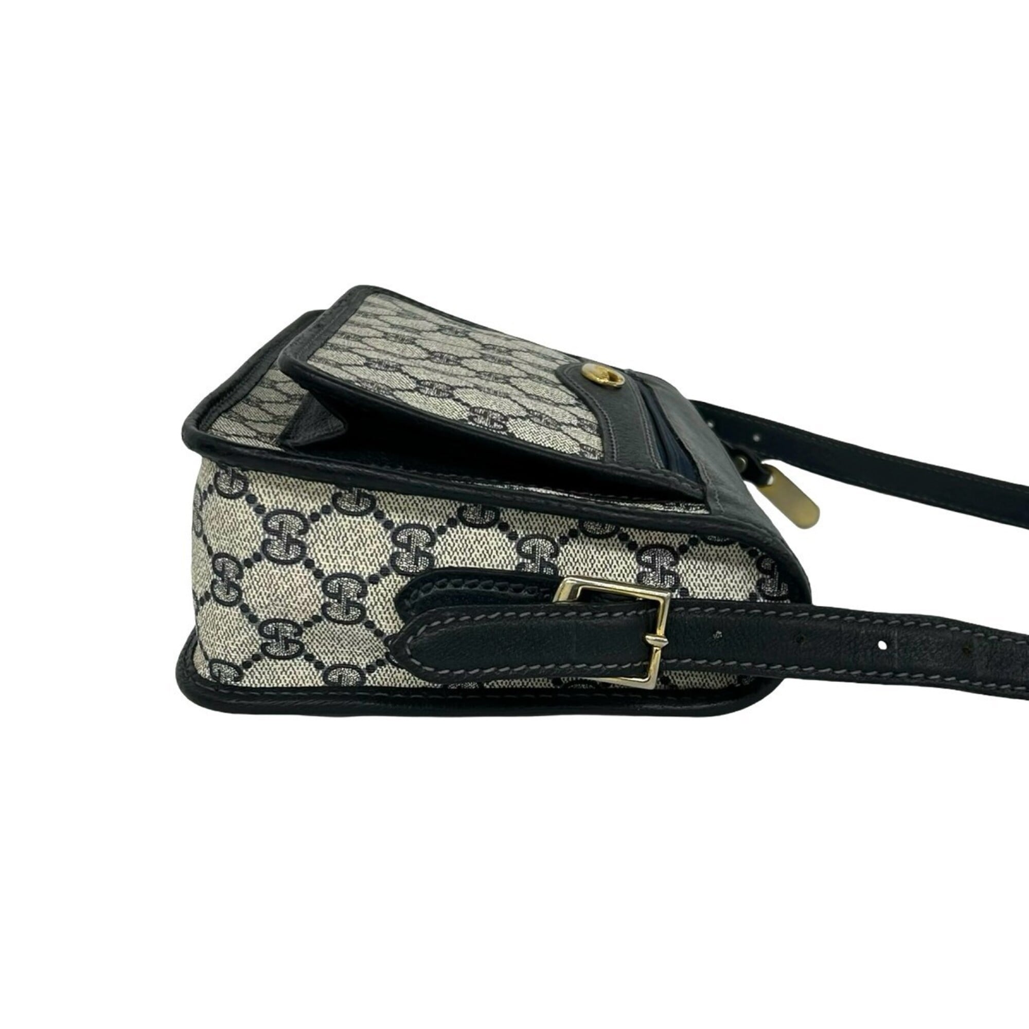 Gucci Navy Leather Pvc Pochette Shoulder Bag (Pre-Owned)