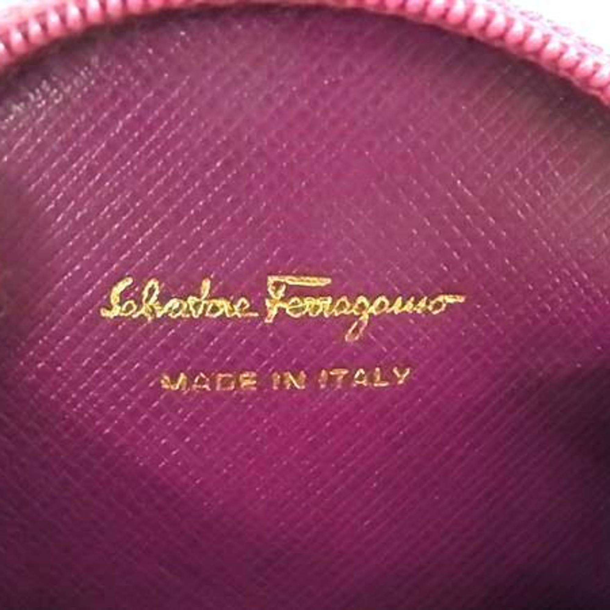 Salvatore Ferragamo Purple Leather Coin Purse/Coin Case (Pre-Owned)