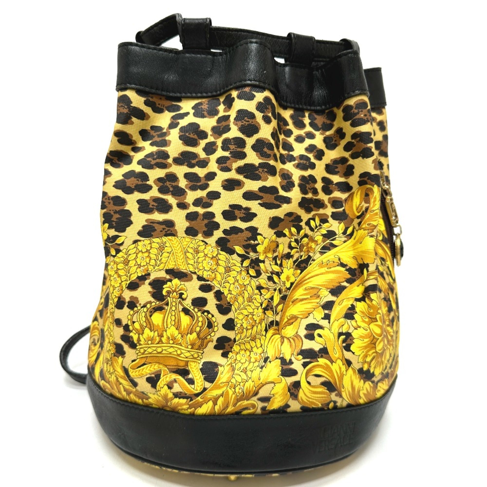 Versace Yellow Leather Shoulder Bag (Pre-Owned)