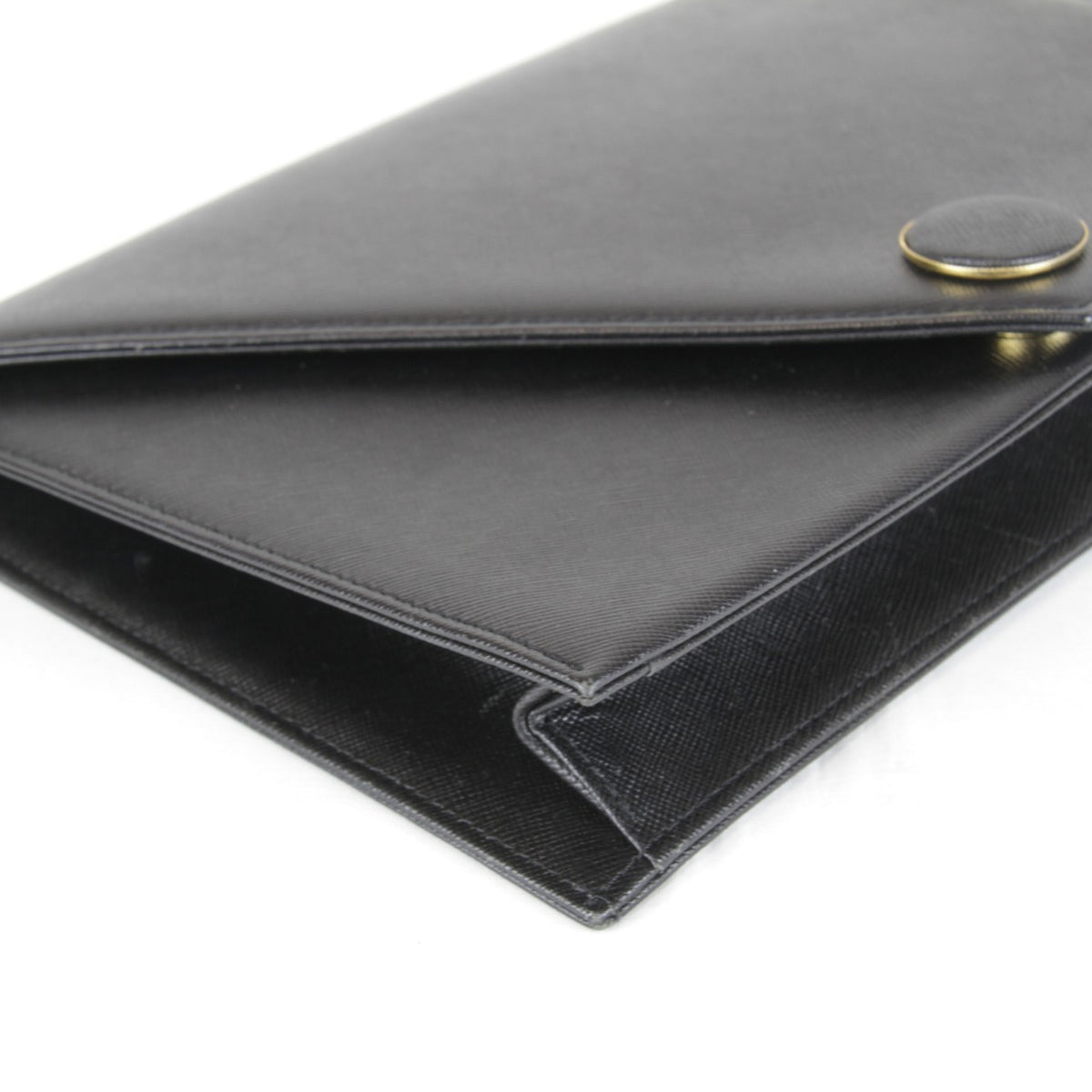 Saint Laurent Black Leather Clutch Bag (Pre-Owned)