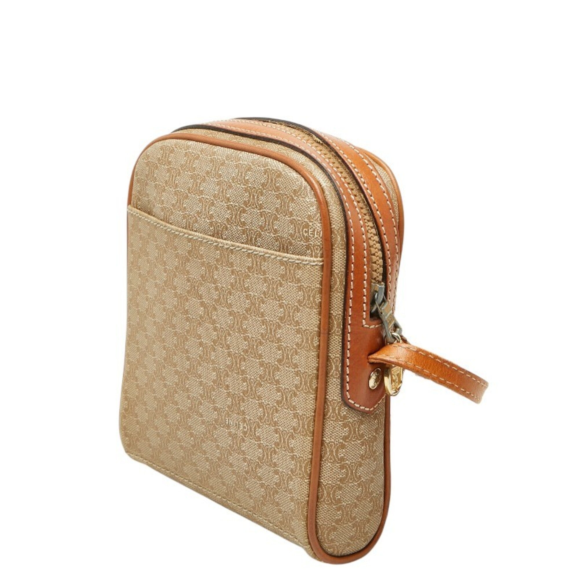 Celine Beige Brown Pvc Leather Pochette Shoulder Bag (Pre-Owned)
