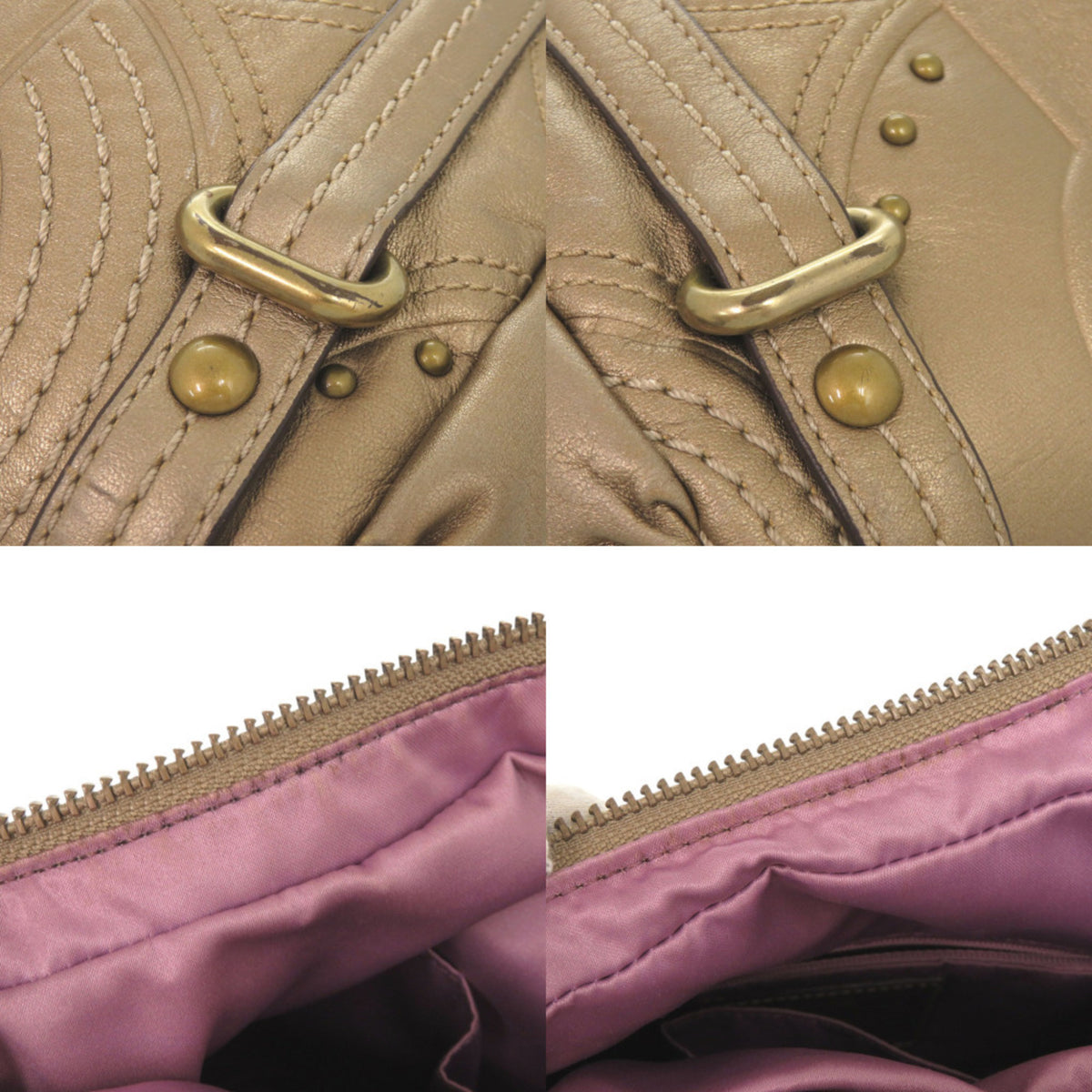 Coach Gold Leather Handbag Shoulder Bag Tote Bag (Pre-Owned)