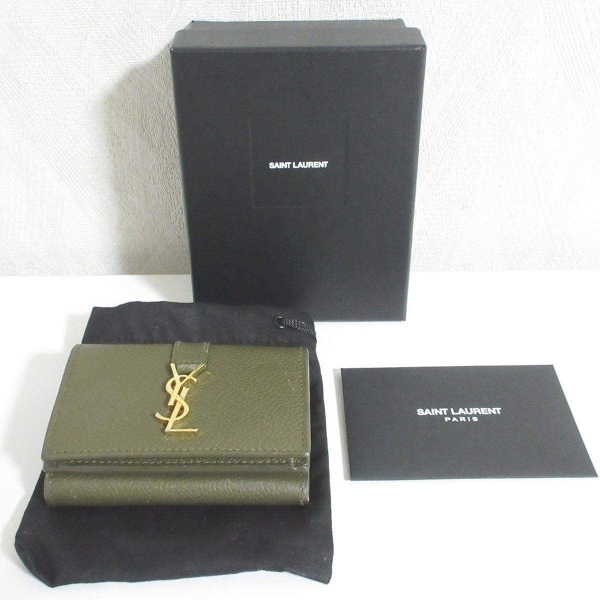 Saint Laurent Khaki Wallet (Tri-Fold) (Pre-Owned)