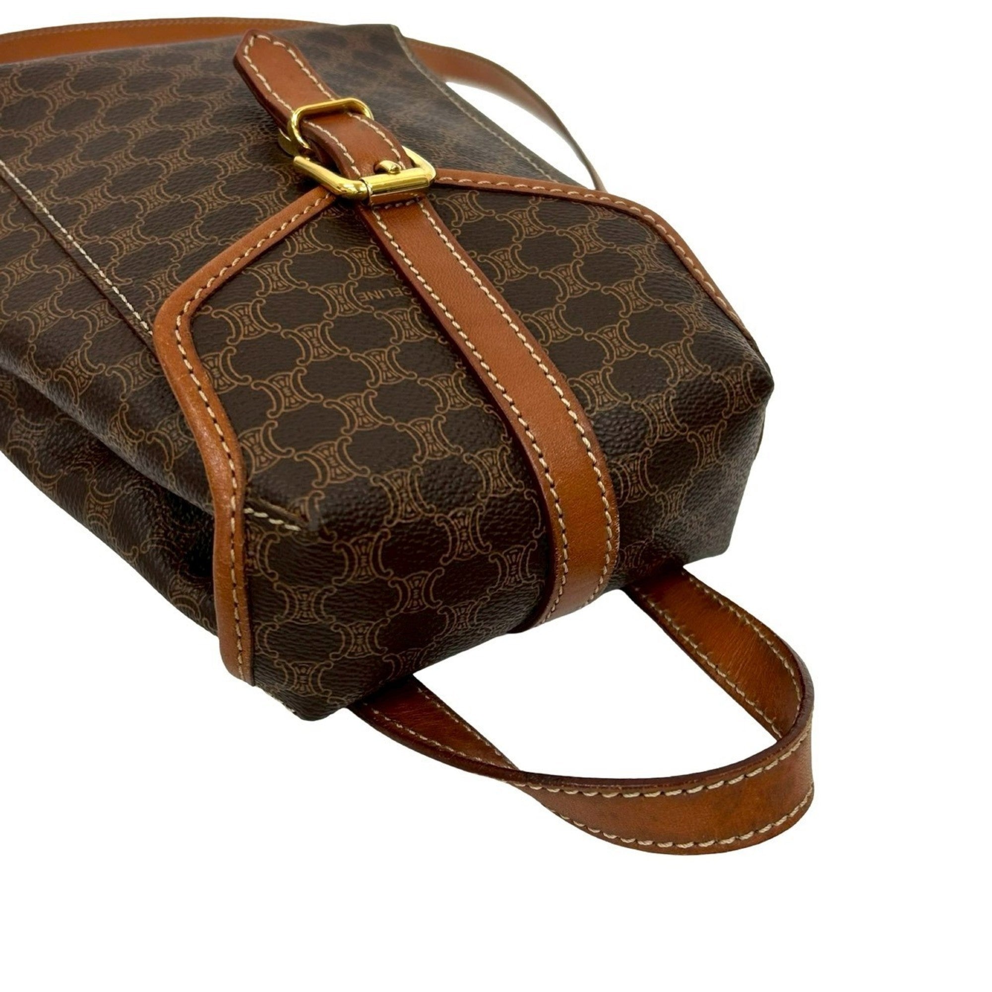 Celine Brown Leather Pvc Handbag Sling Bag (Pre-Owned)