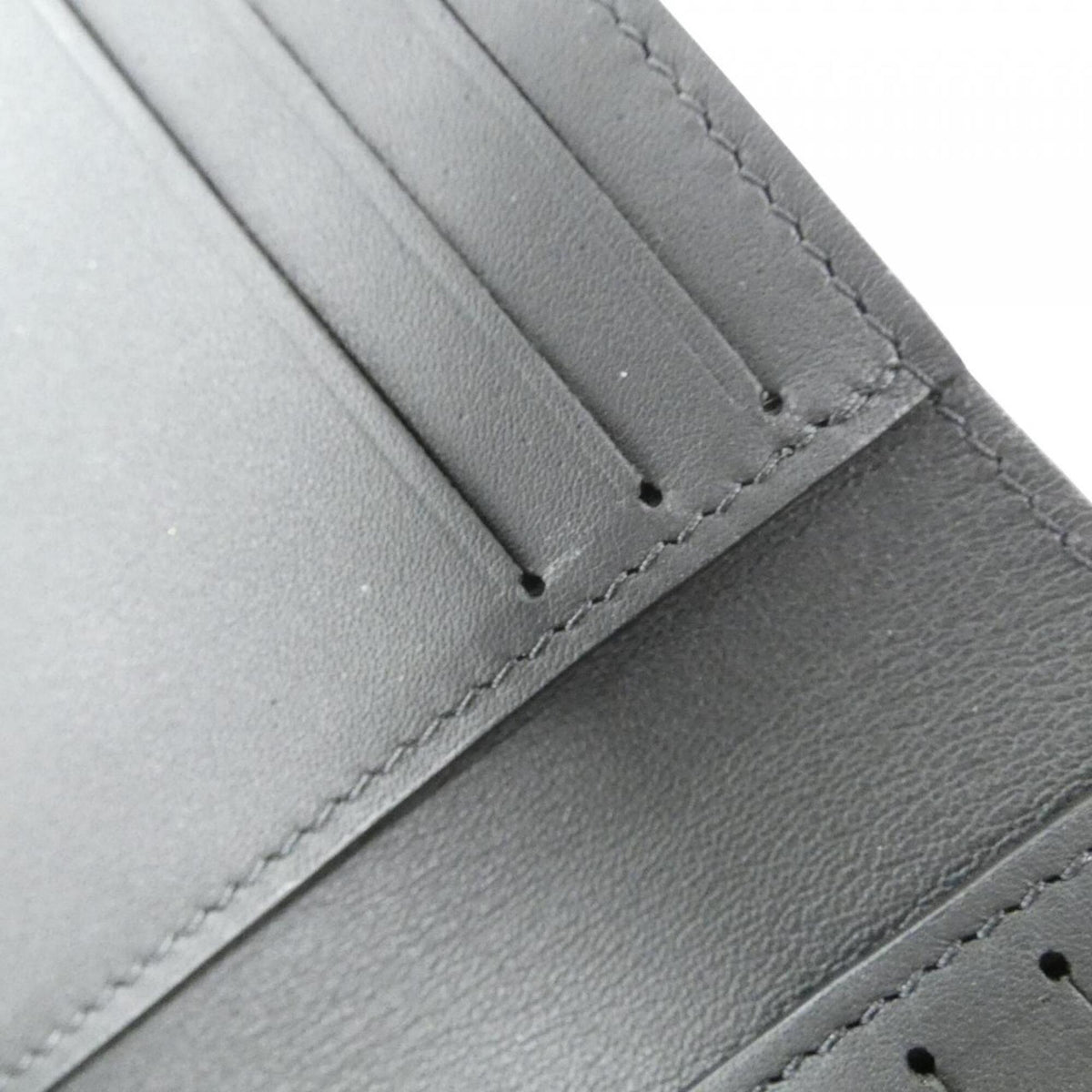 Louis Vuitton Black Leather Wallet (Tri-Fold) (Pre-Owned)