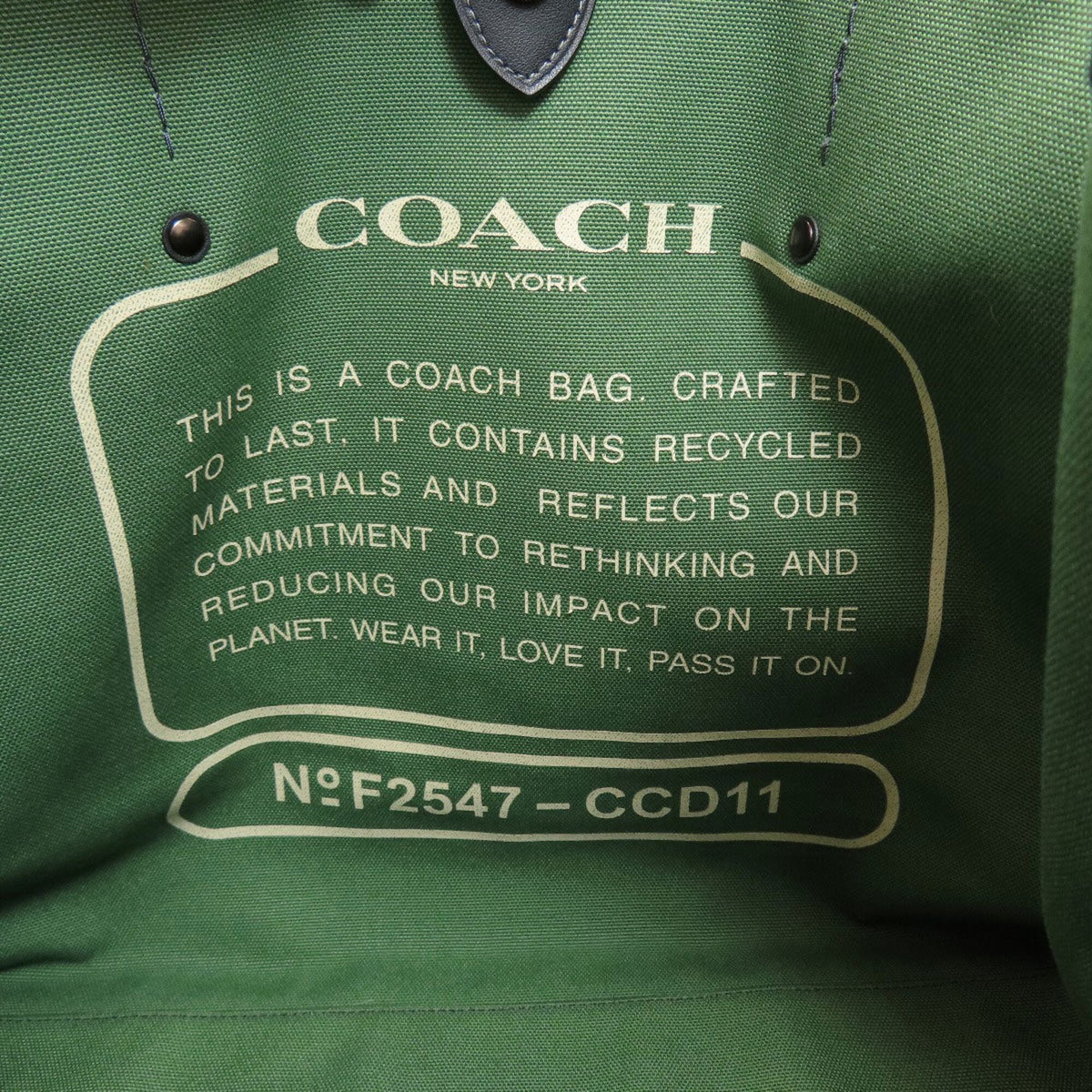 Coach Green Canvas Tote Bag (Pre-Owned)