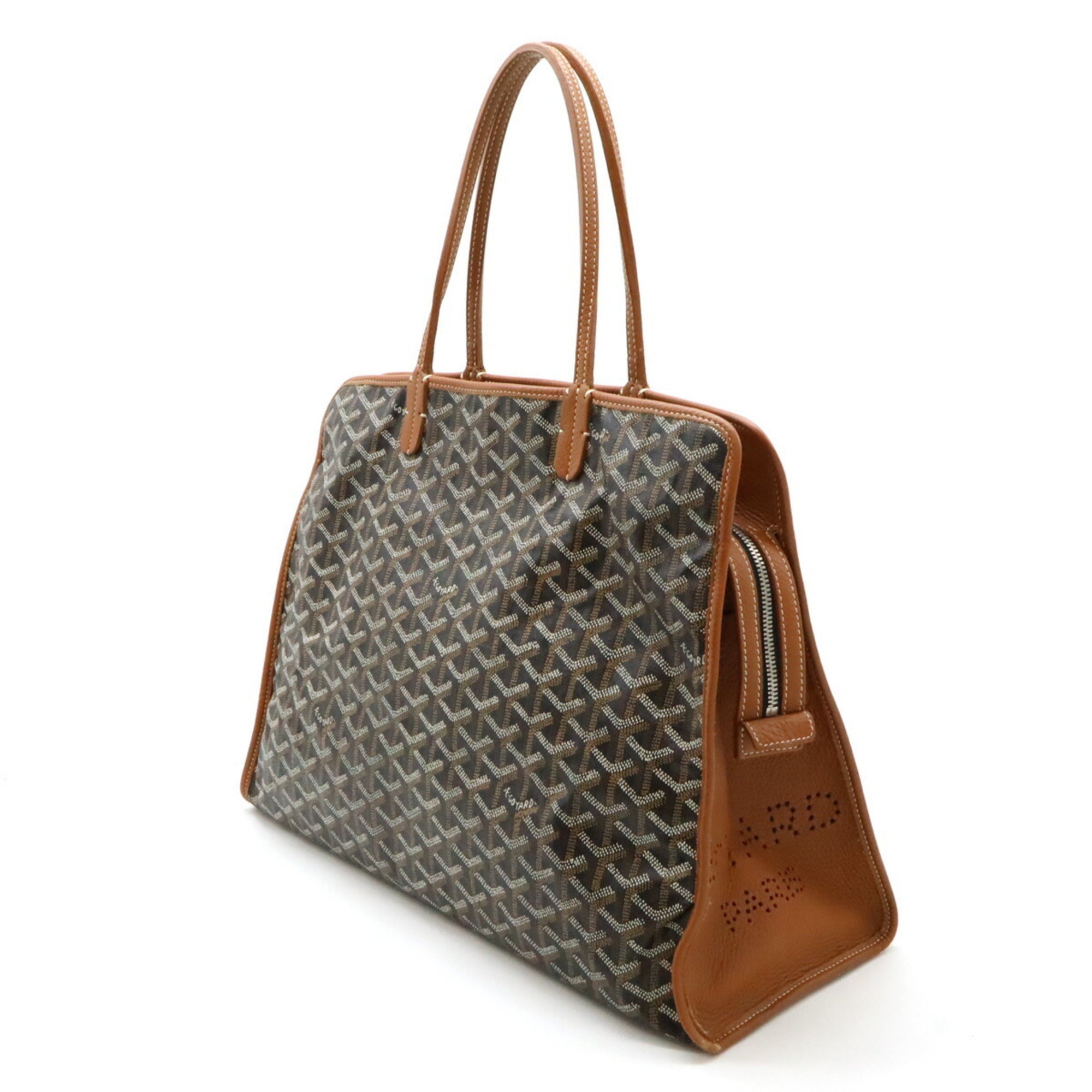 Goyard Black Brown White Pvc Leather Shoulder Bag Tote Bag (Pre-Owned)