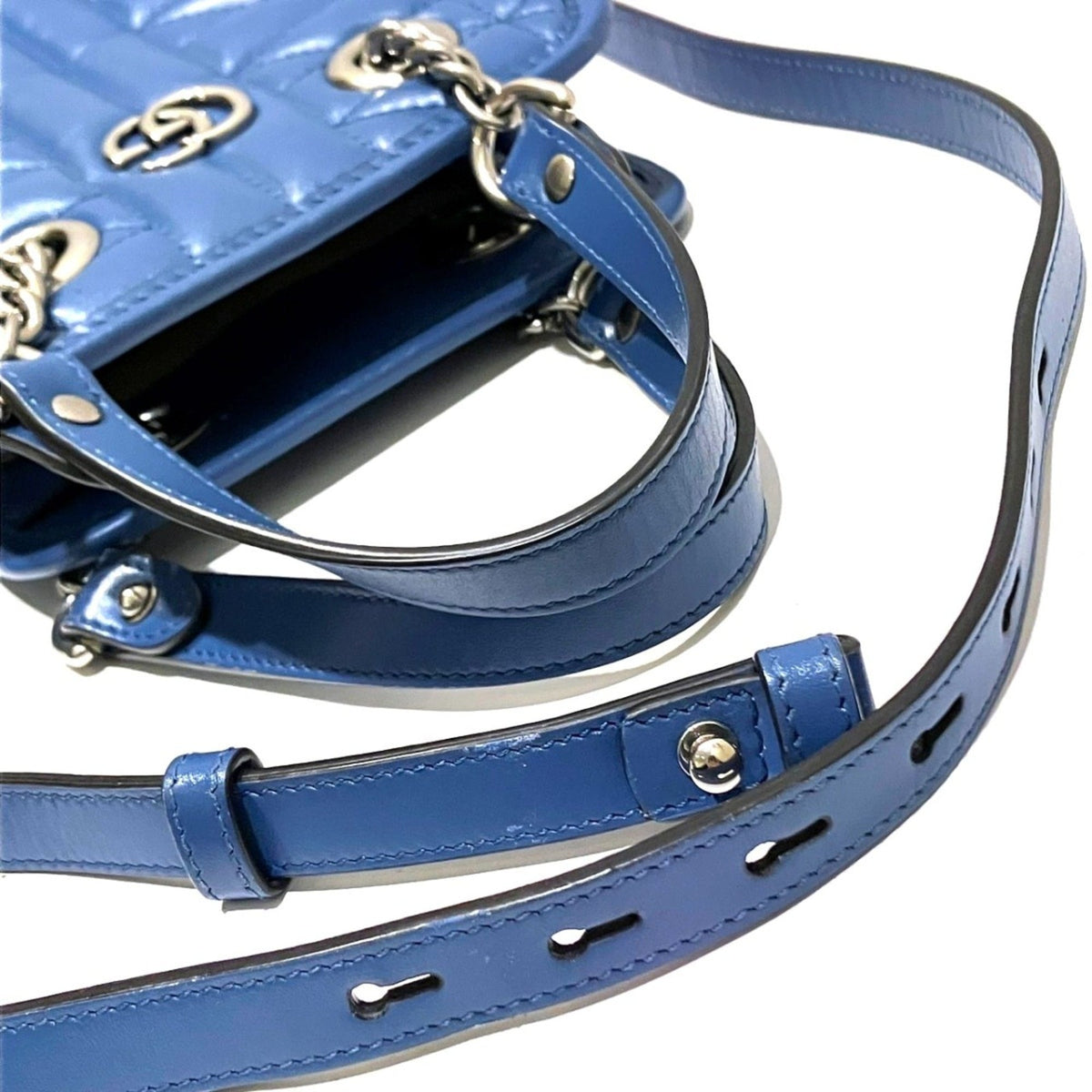 Gucci Blue Quilting Shoulder Bag (Pre-Owned)
