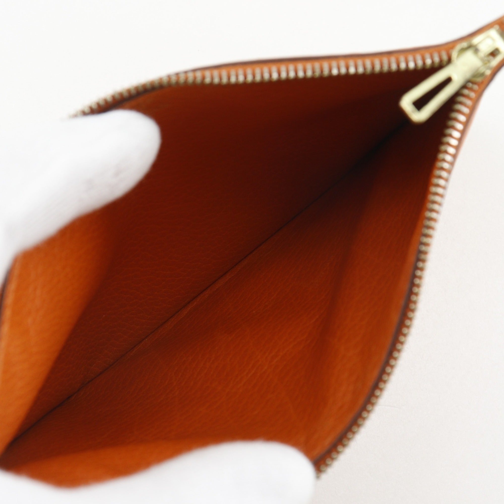 Hermes Brown Togo Leather Long Wallet (Bi-Fold) (Pre-Owned)