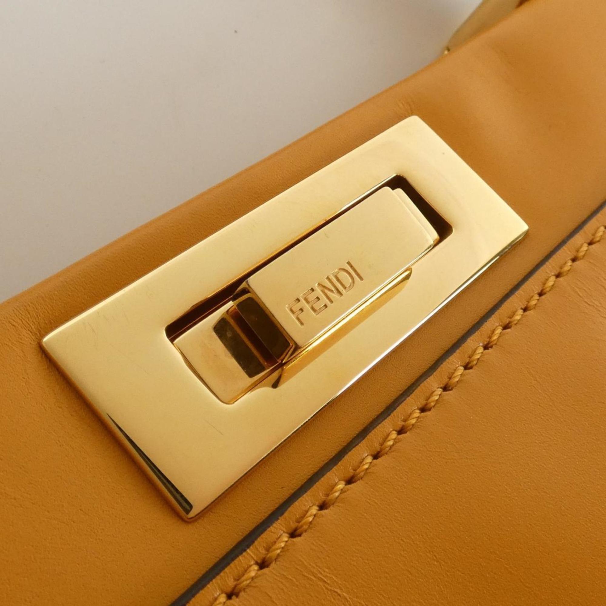 Fendi Peekaboo Camel Leather Handbag (Pre-Owned)